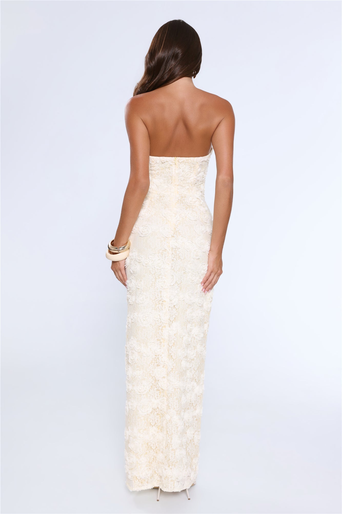 Roselight Aura Strapless Maxi Dress Yellow