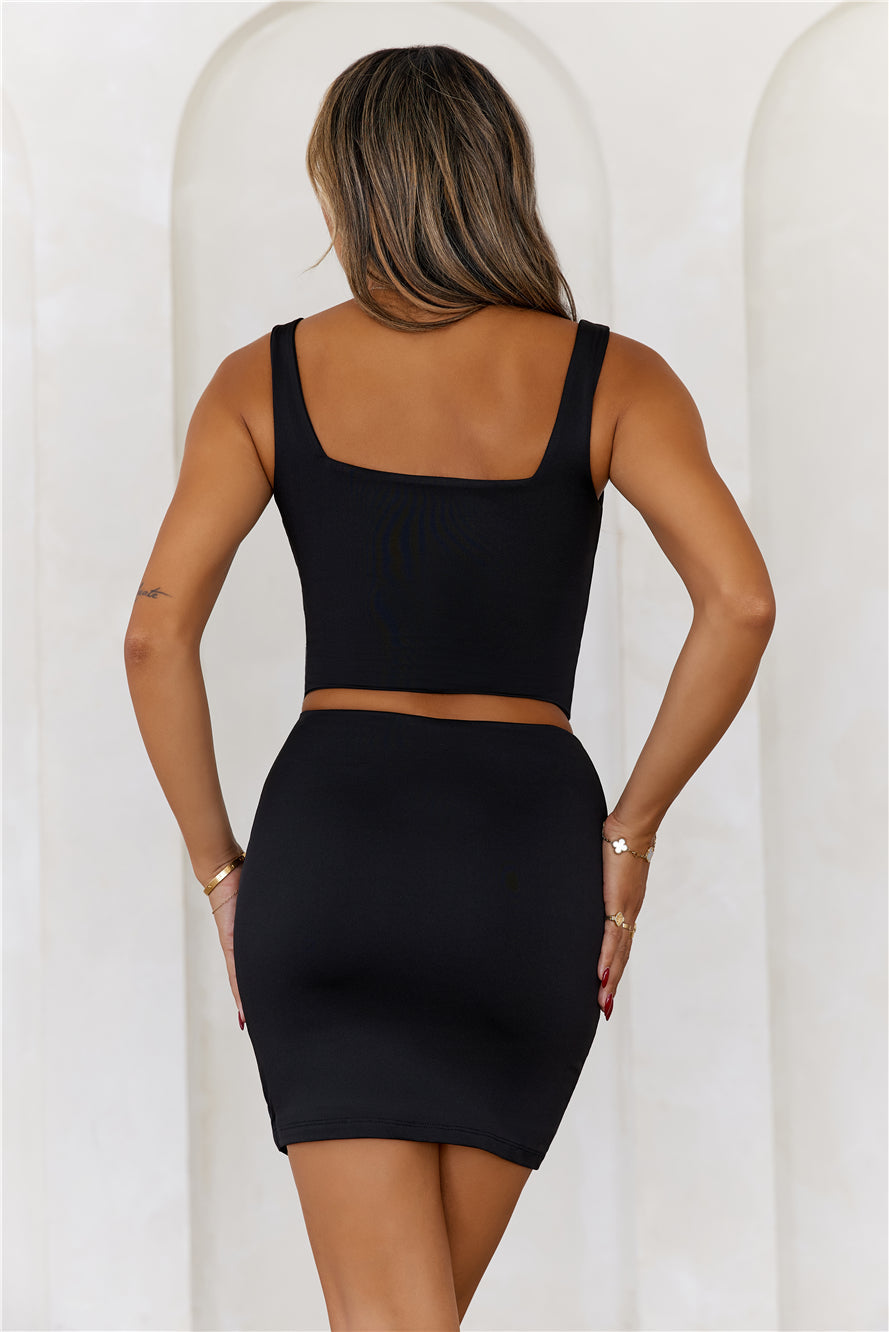 BASE One And Only Singlet Crop Top Black