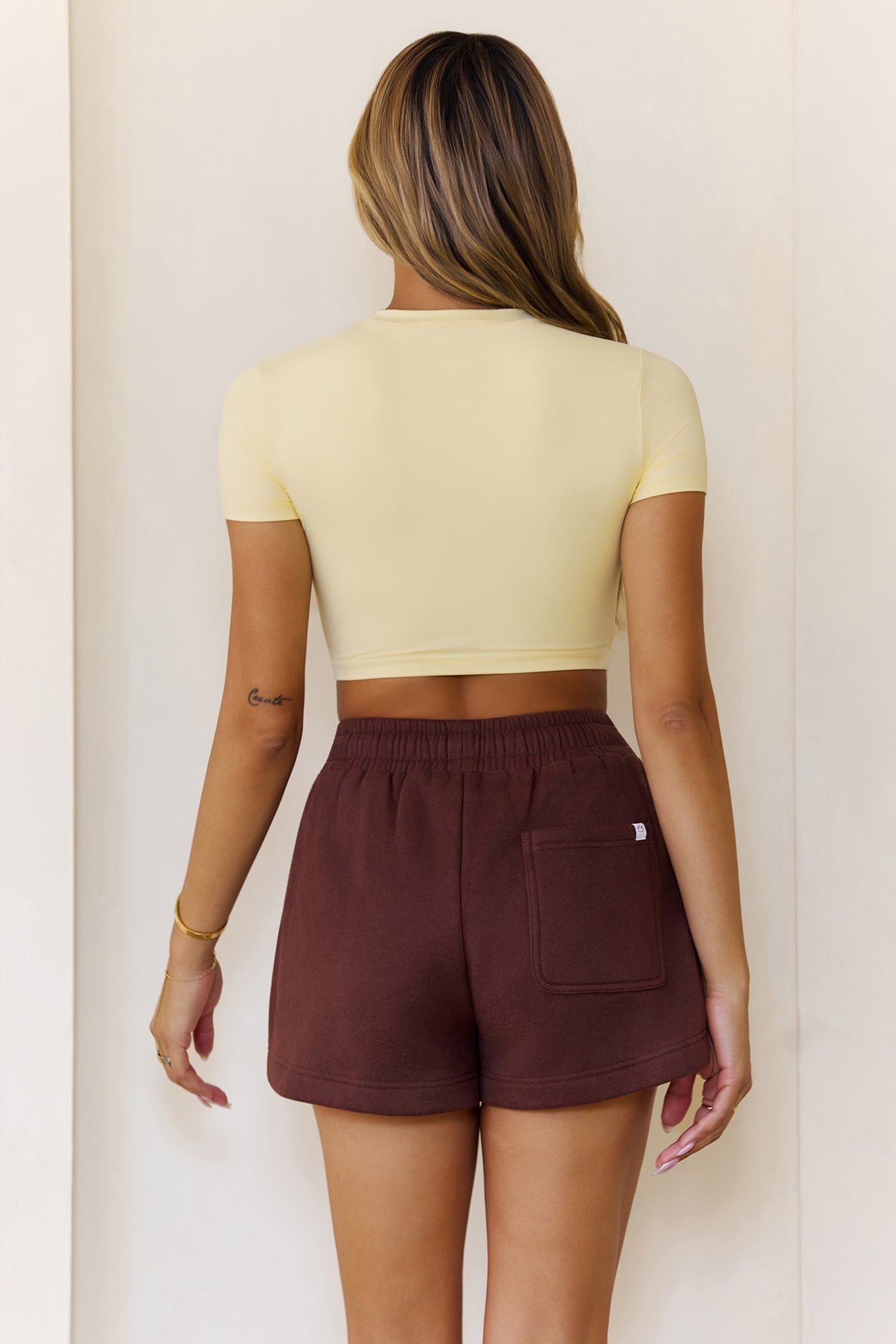 BASE Contour The Baby Tee Crop Top Yellow