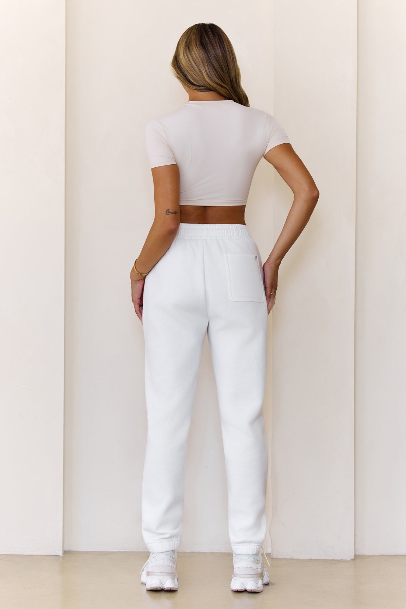 BASE Contour The Baby Tee Crop Top Oat Milk
