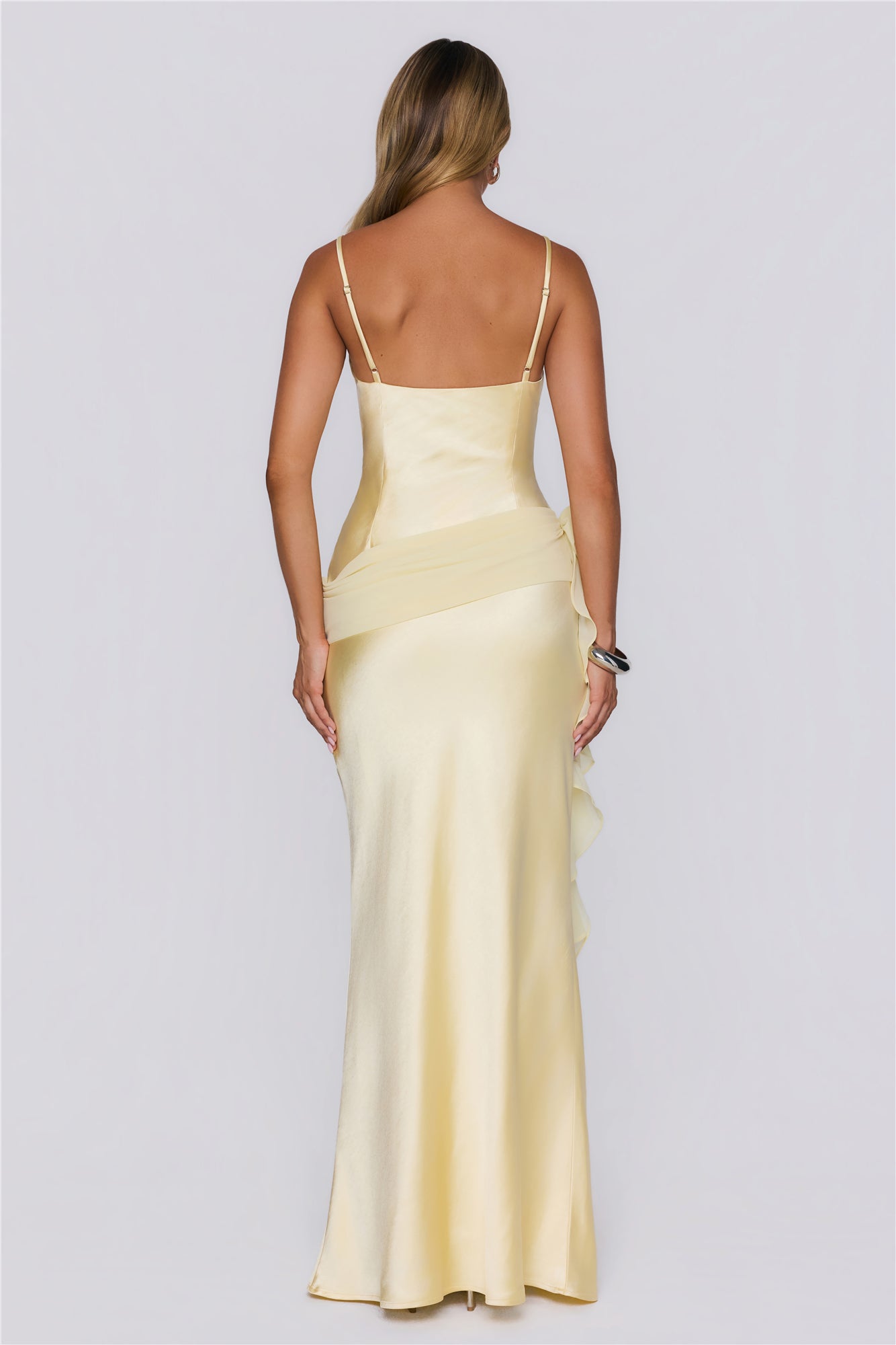 She's A Dream Satin Maxi Dress Yellow