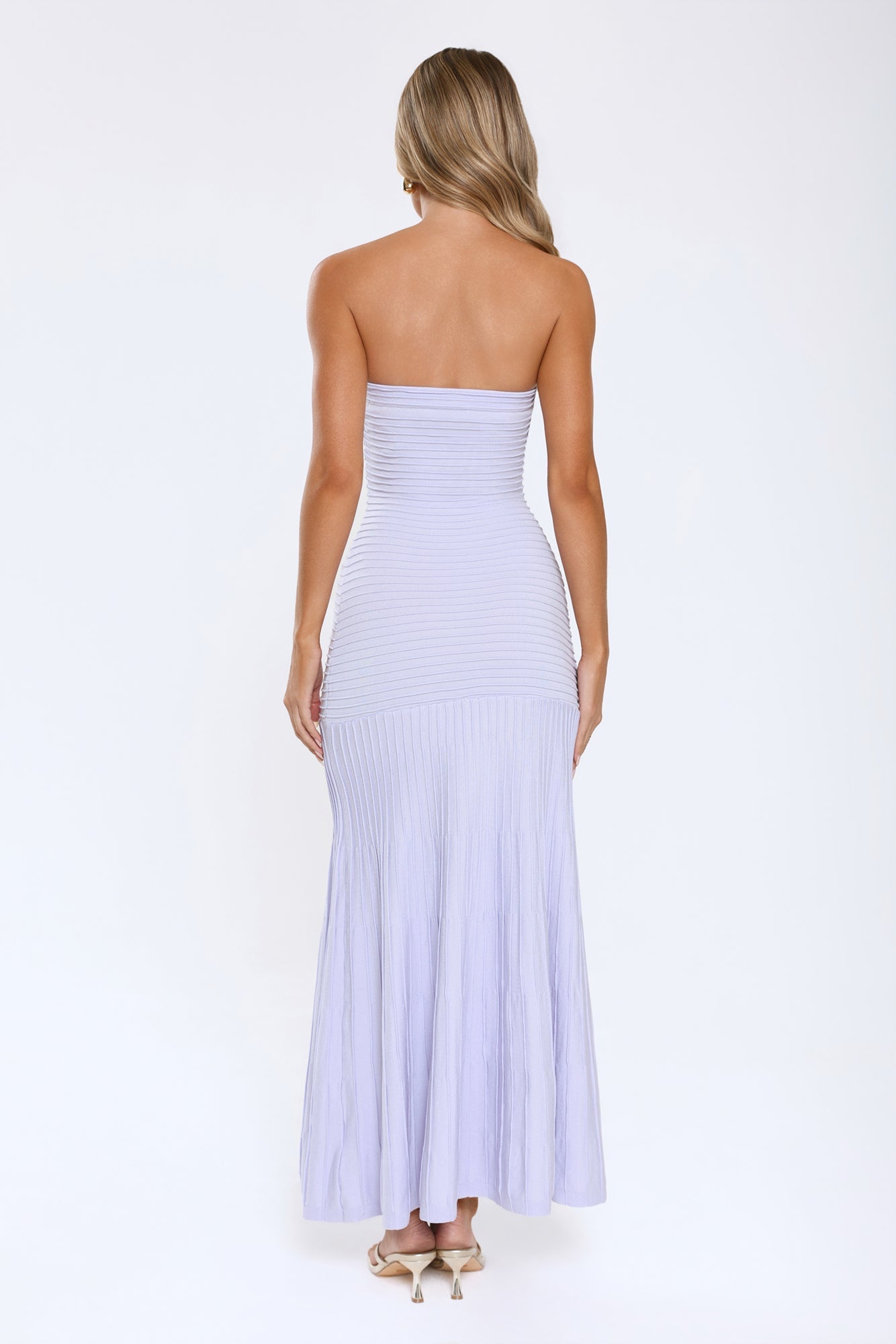 Statement Mode Strapless Maxi Dress Lilac