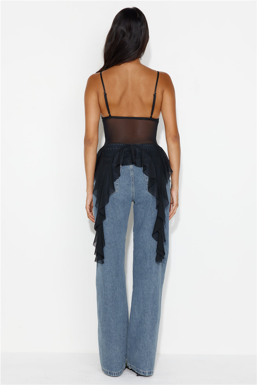 City Escape Mesh Top Black