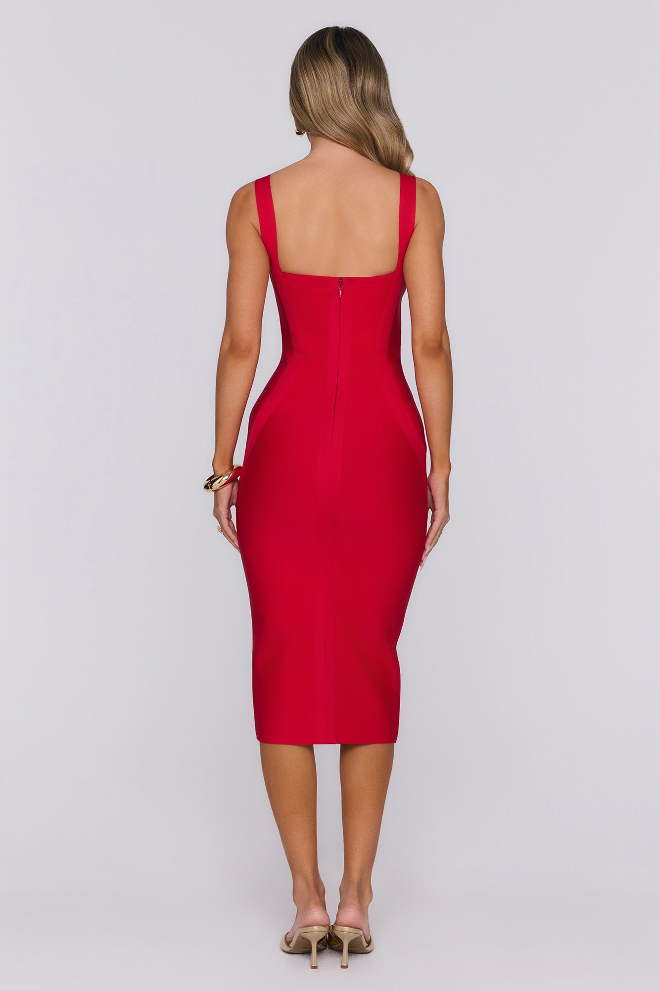 Silhouette Magic Bandage Midi Dress Red