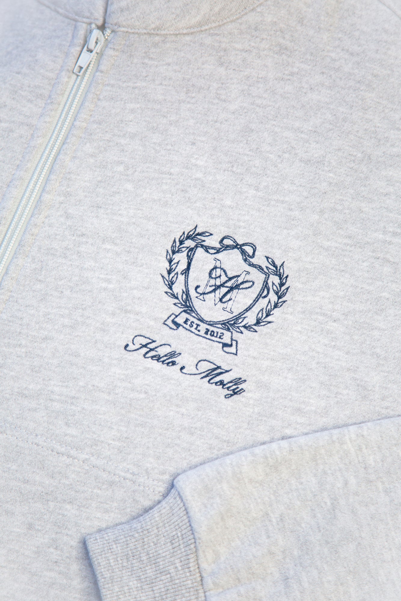 BASE Half Zip Emblem Sweatshirt Grey Marle