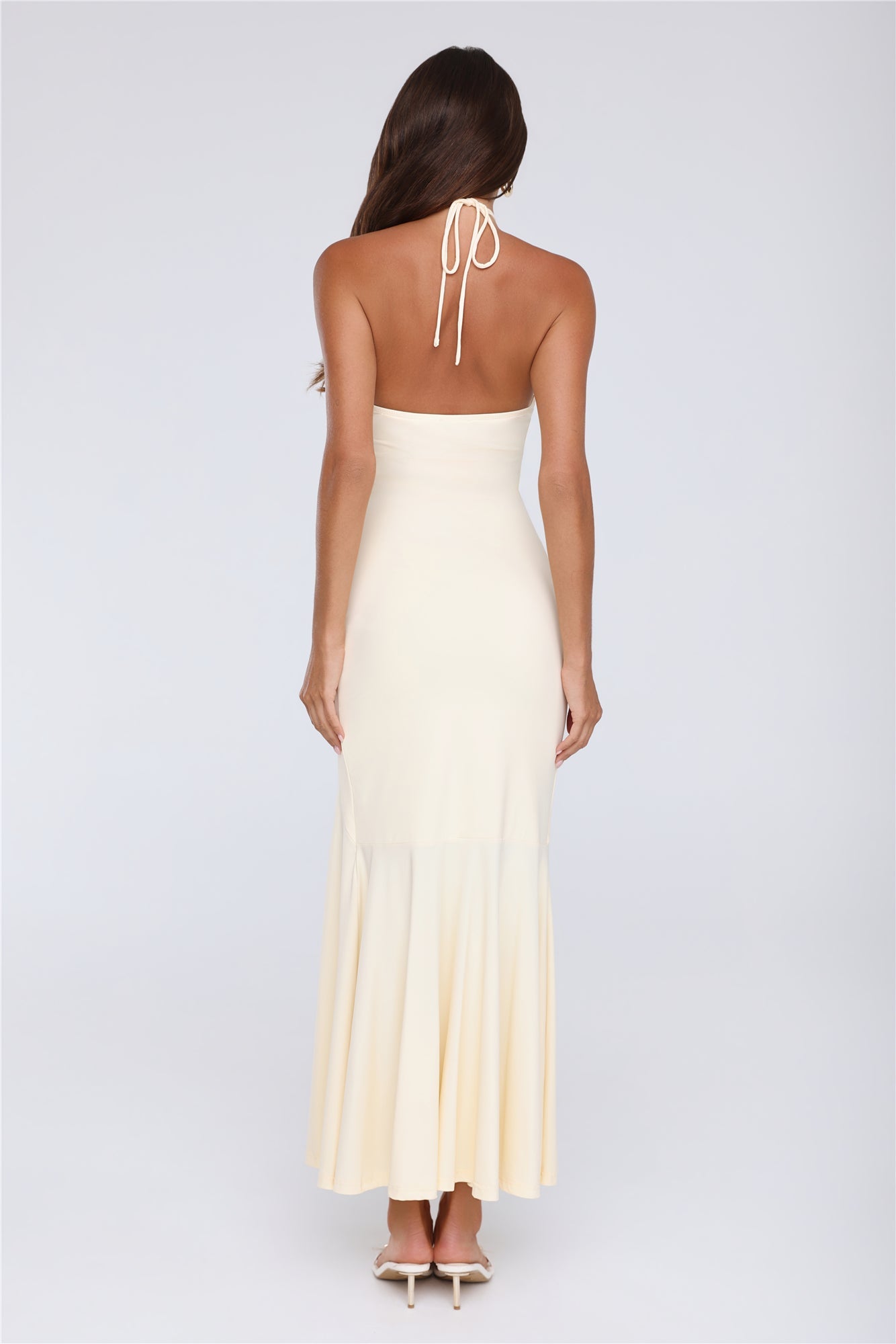 Daisy Flicker Halter Maxi Dress Yellow