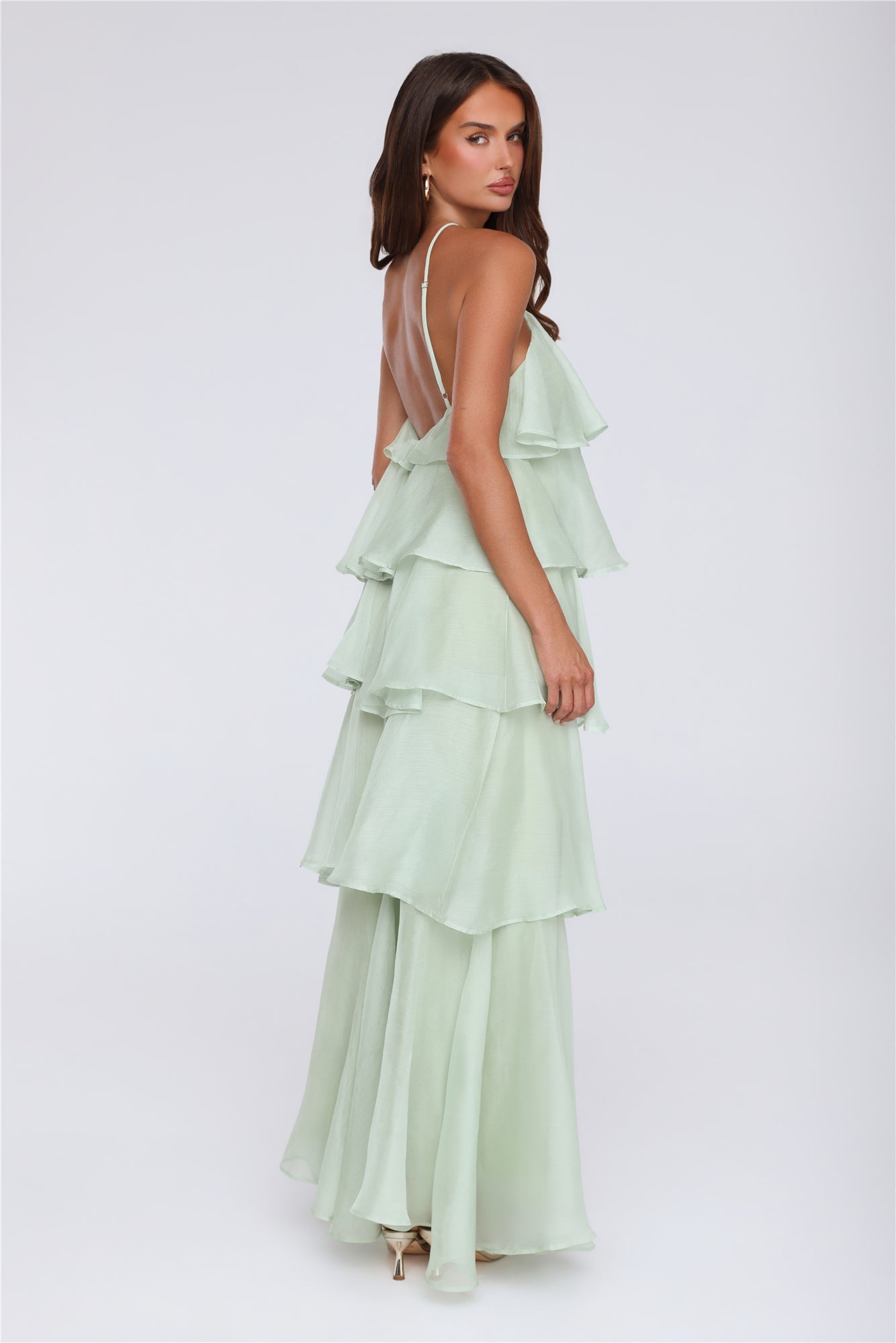 Dreamy Rosette Halter Maxi Dress Mint