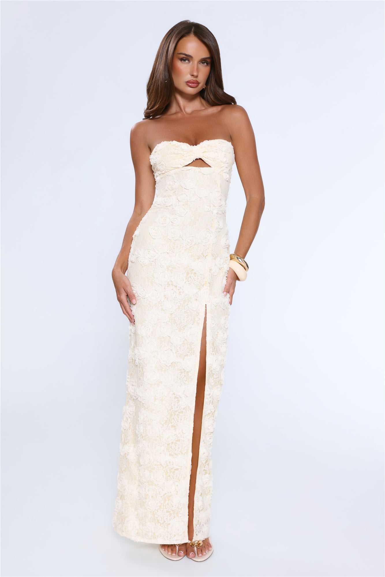 Roselight Aura Strapless Maxi Dress Yellow