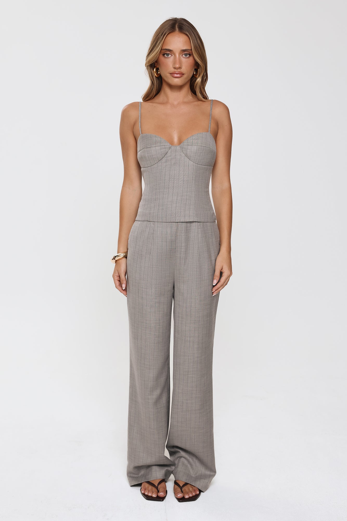 Desk To Dazzle Tailored Pants Grey