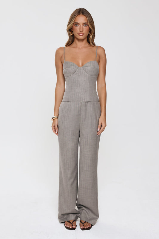 Desk To Dazzle Tailored Pants Grey