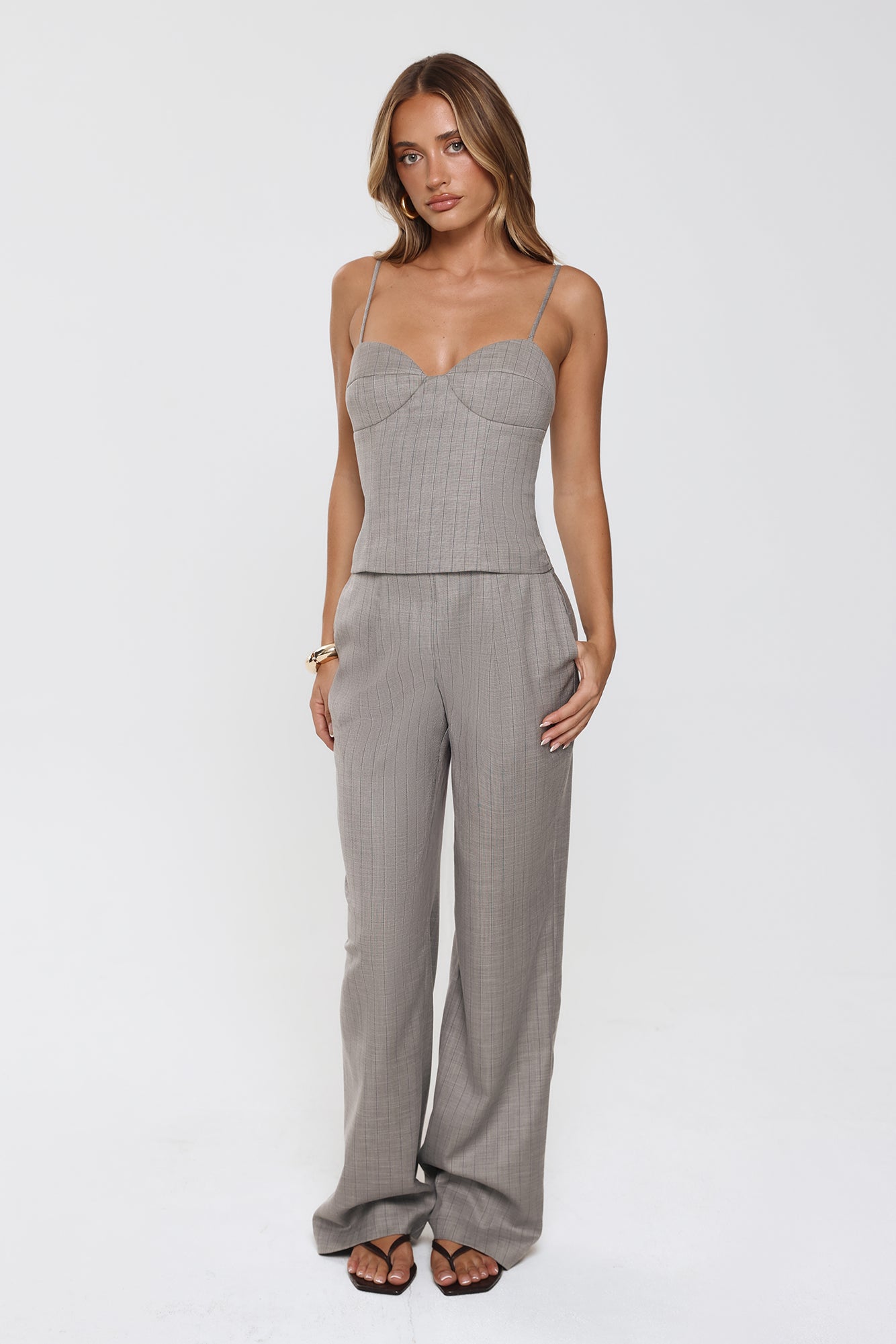 Desk To Dazzle Tailored Pants Grey