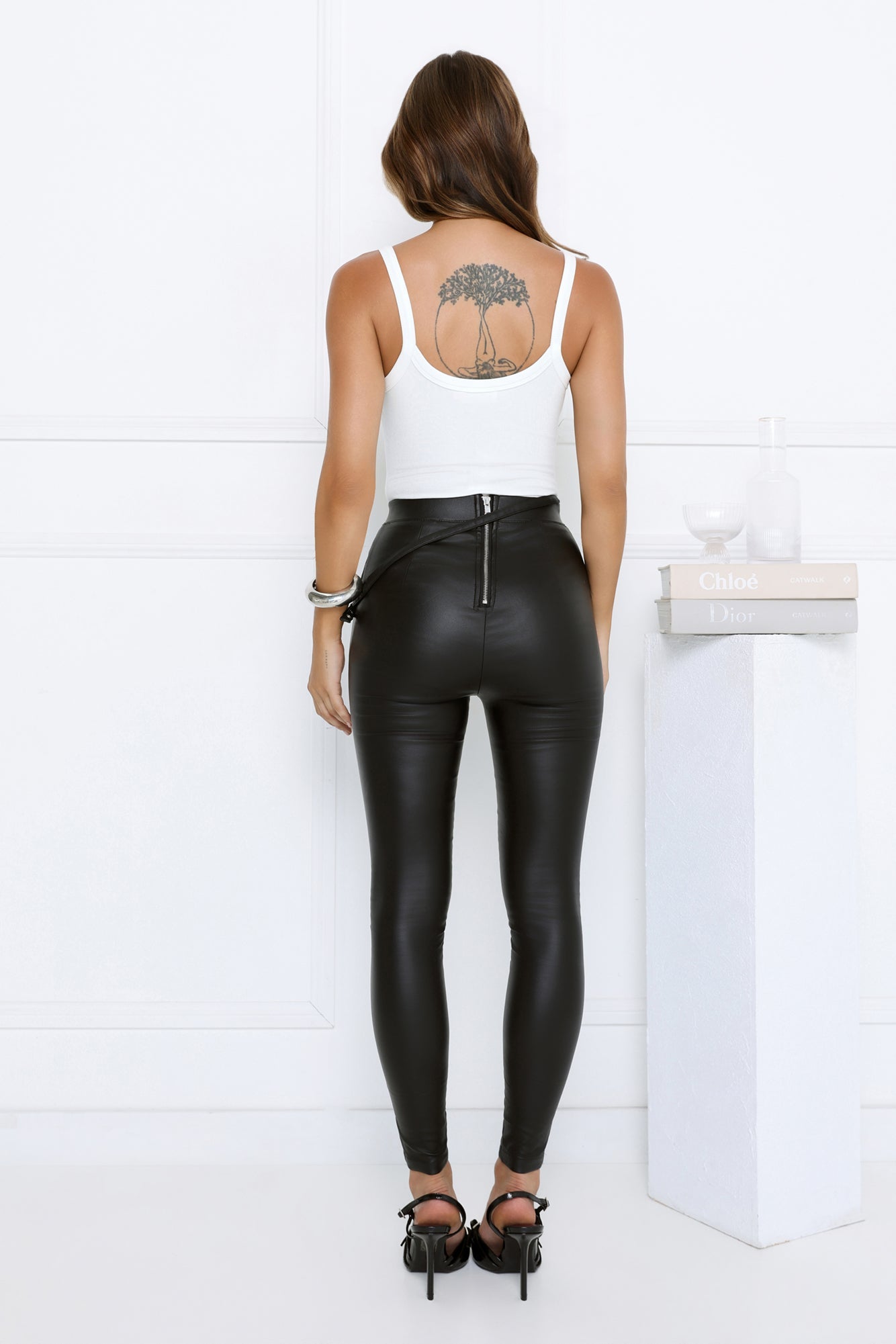 On The Highway Faux Leather Pants Black