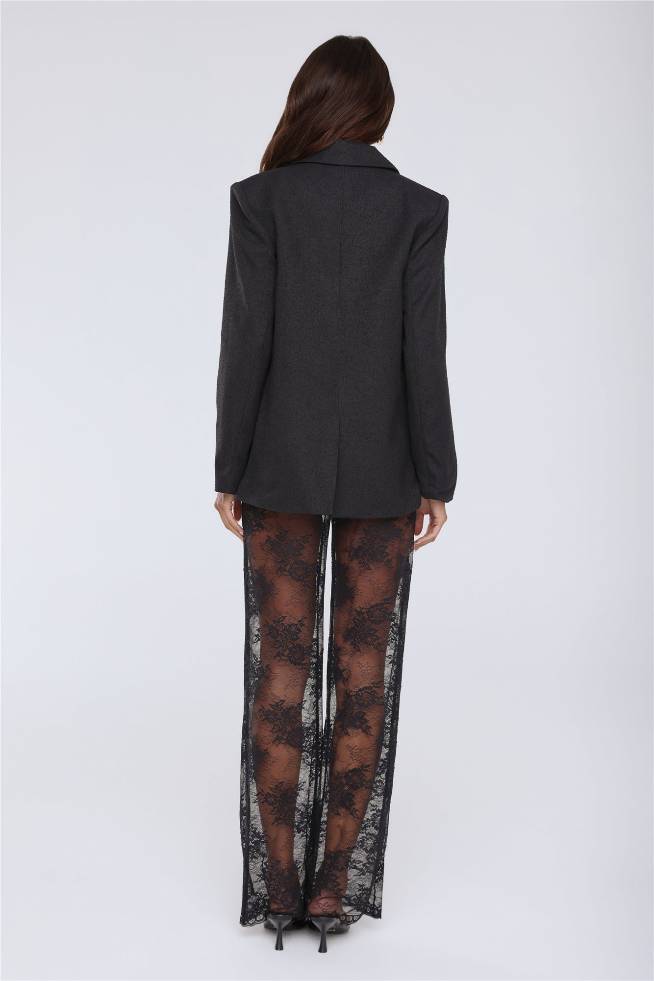 Mood Is Sultry Sheer Lace Pants Black