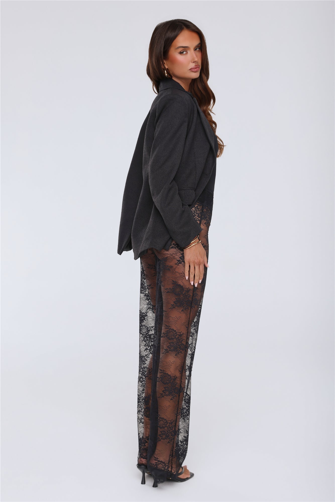Mood Is Sultry Sheer Lace Pants Black