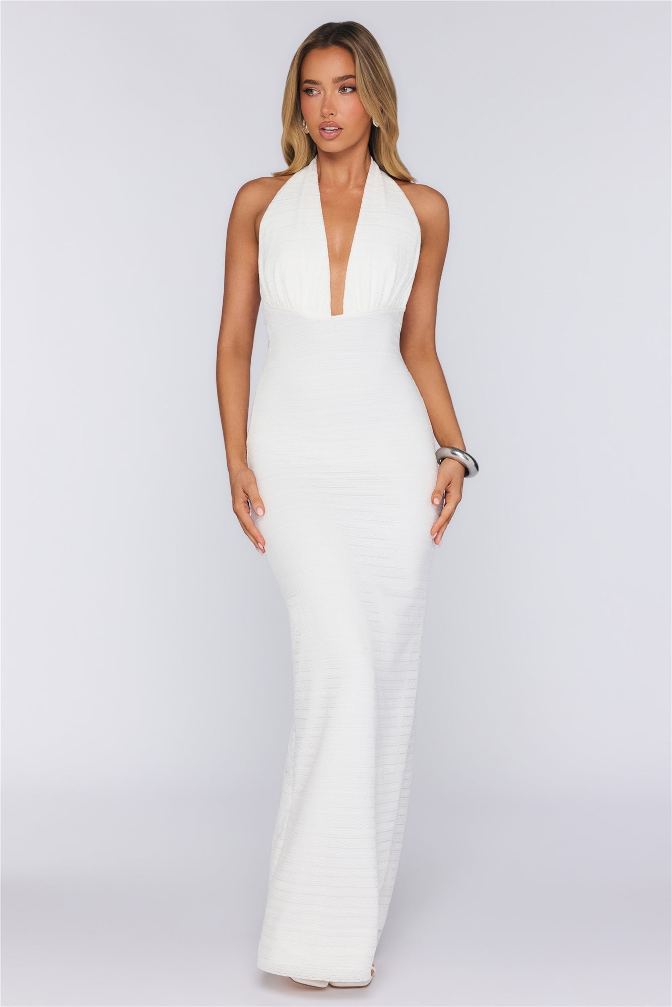 Chic By Day Halter Maxi Dress White