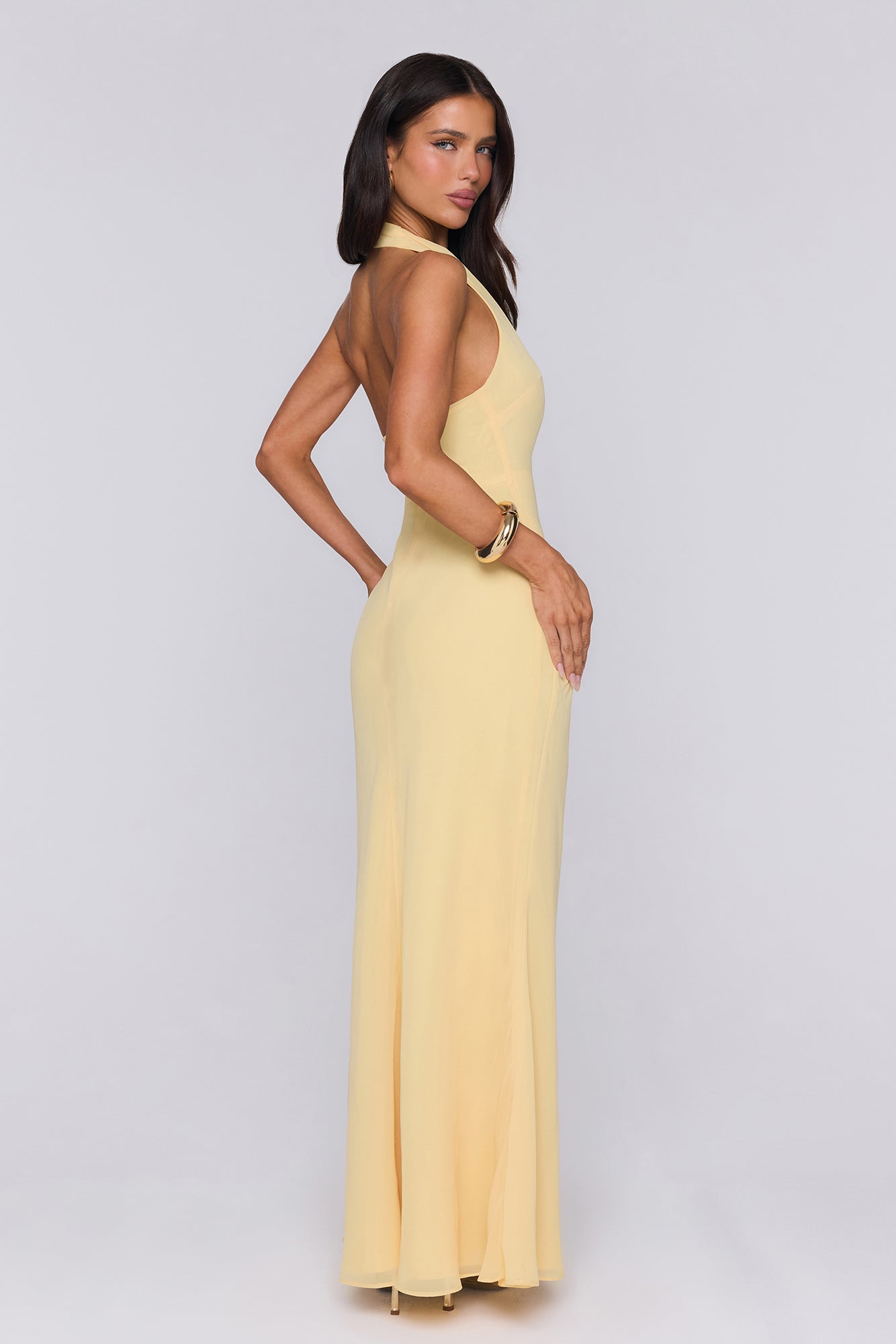 Wildflower Muse Halter Maxi Dress Yellow