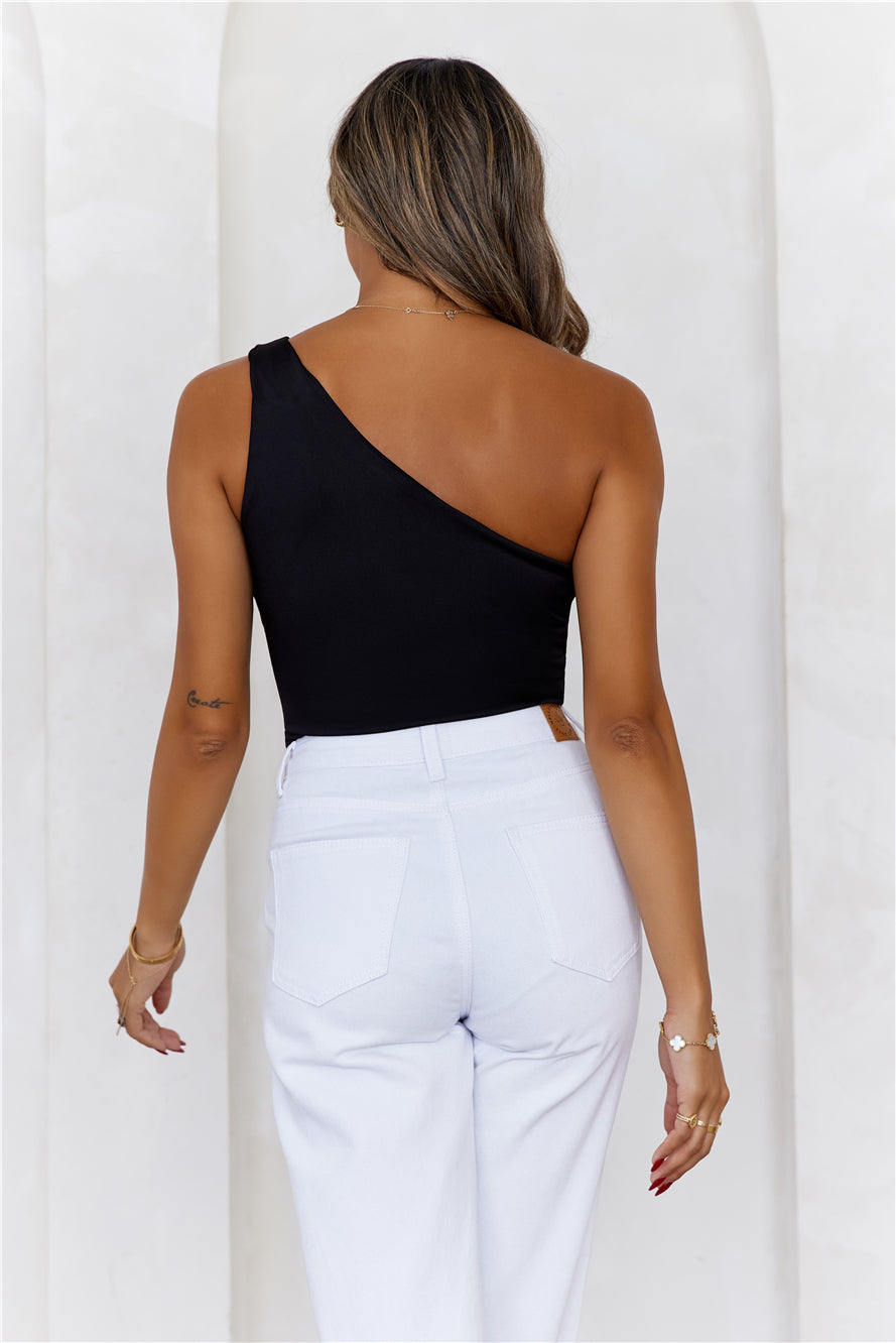 BASE  Best Side One Shoulder Tank Top Black