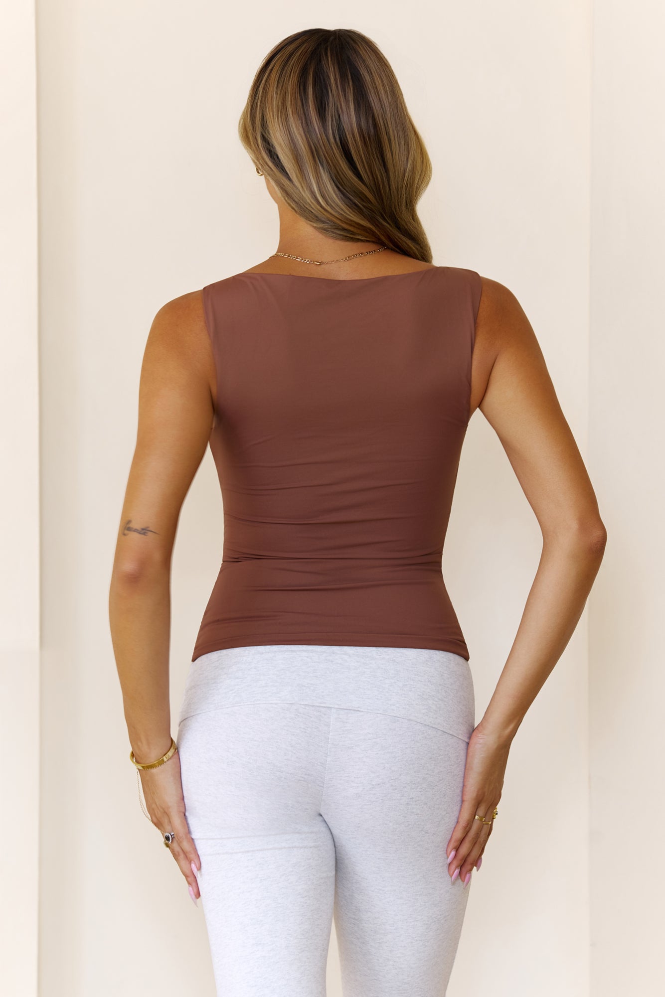 BASE Contour Boatneck Top Chocolate