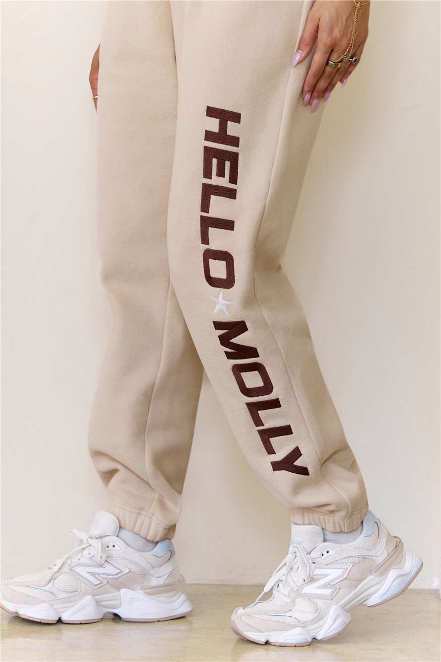 BASE Fleece Cuffed Sweatpants Beige