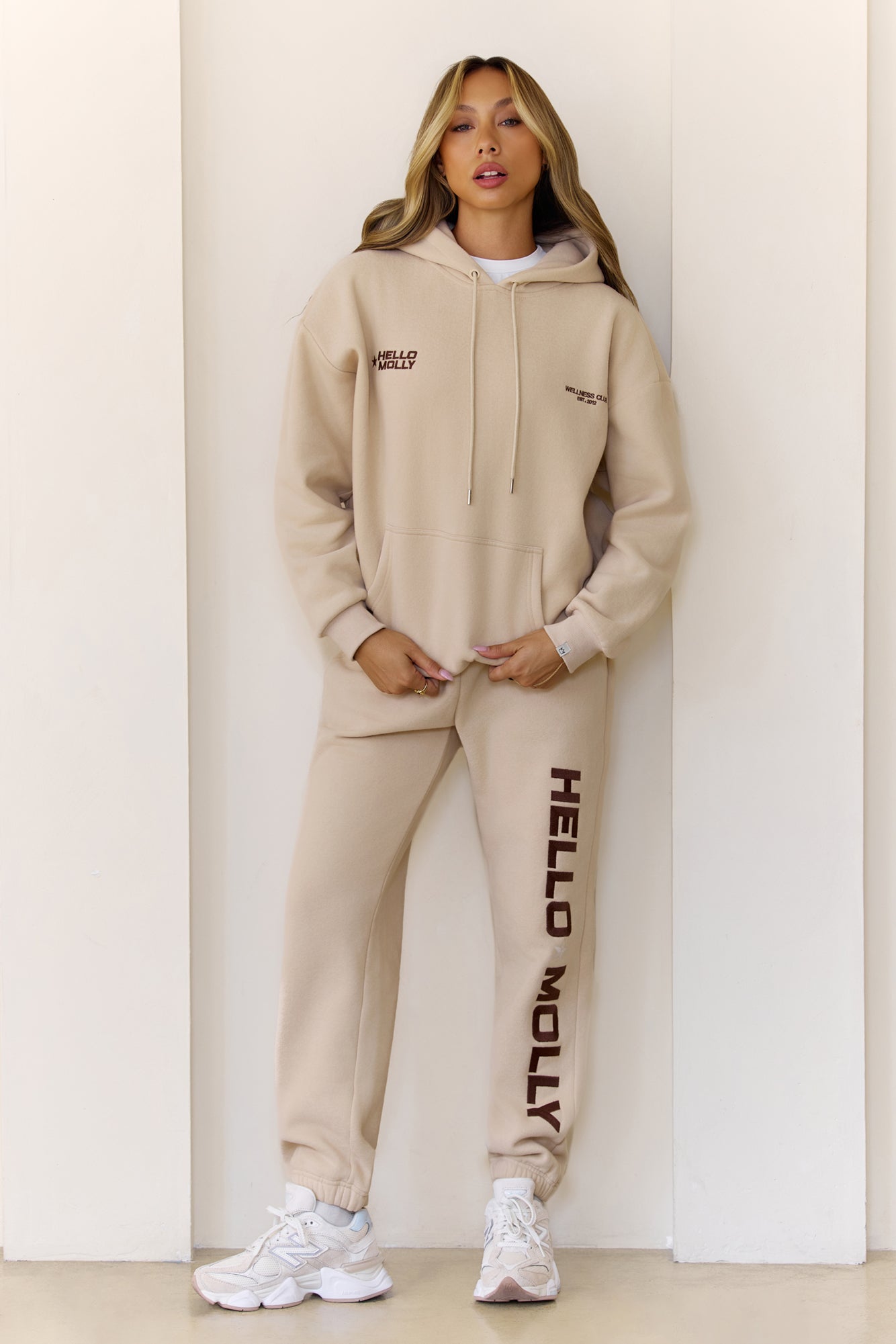 BASE Fleece Cuffed Sweatpants Beige