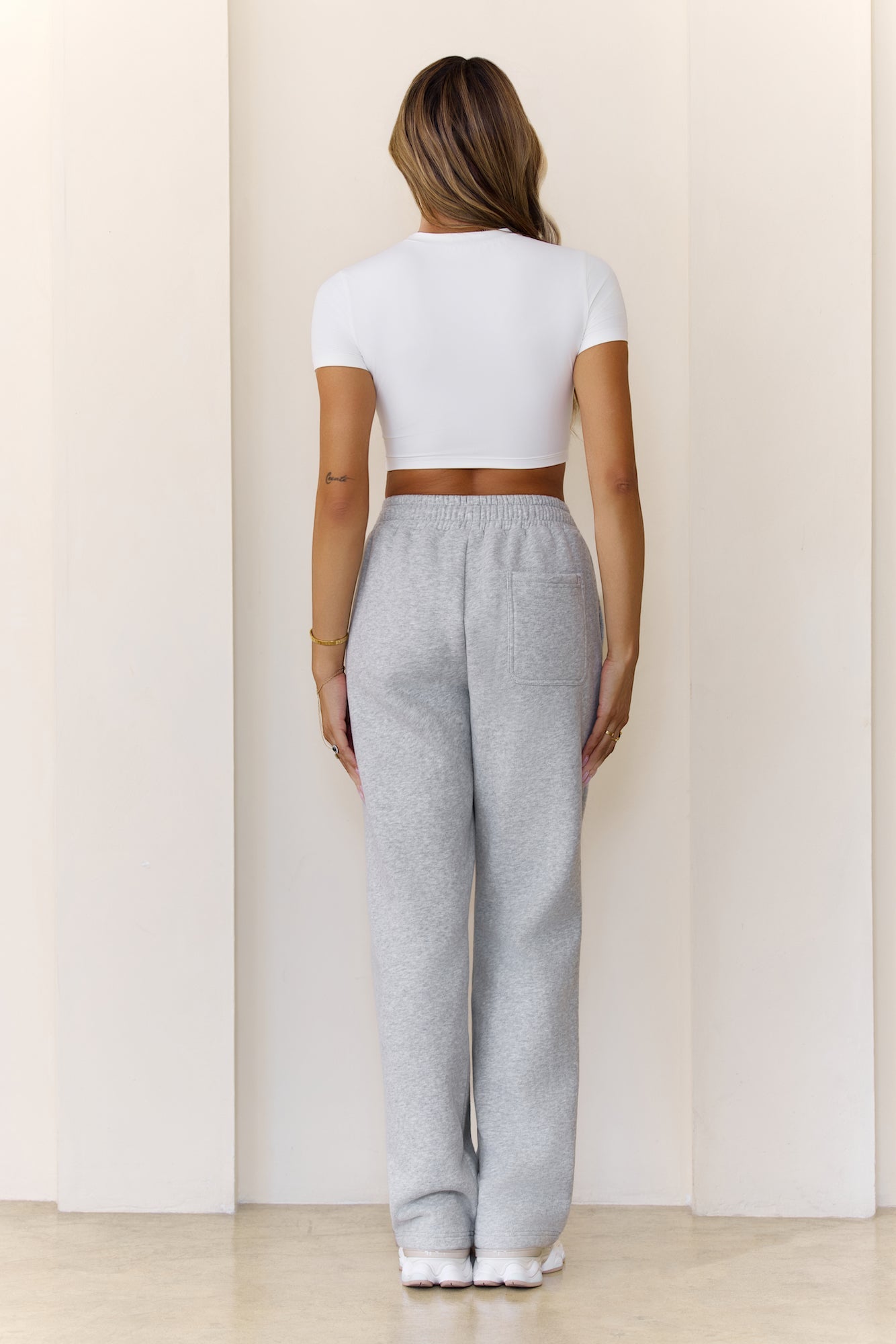BASE Fleece Straight Leg Sweatpants Grey Marle
