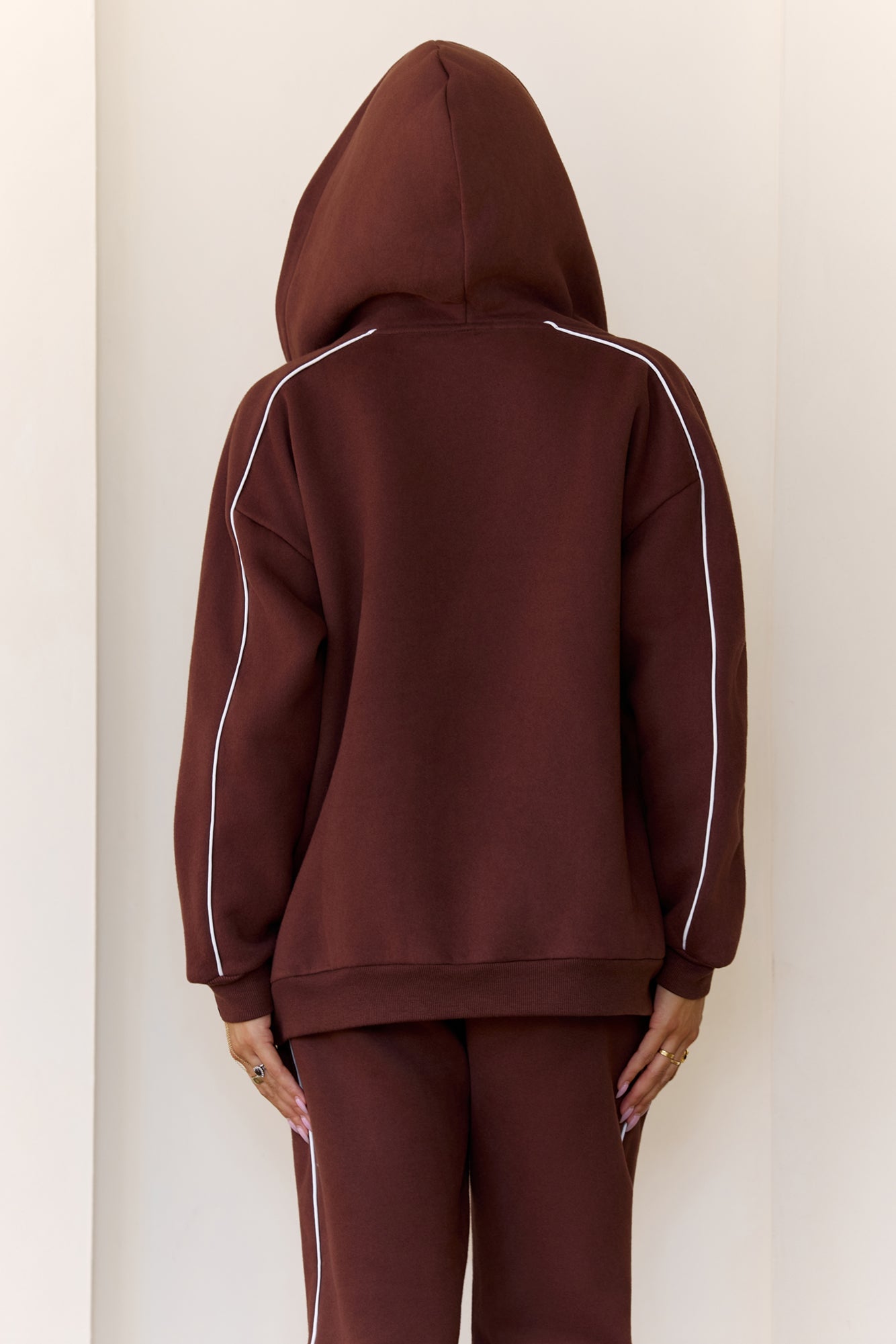 BASE Fleece Zip Up Hoodie Brown