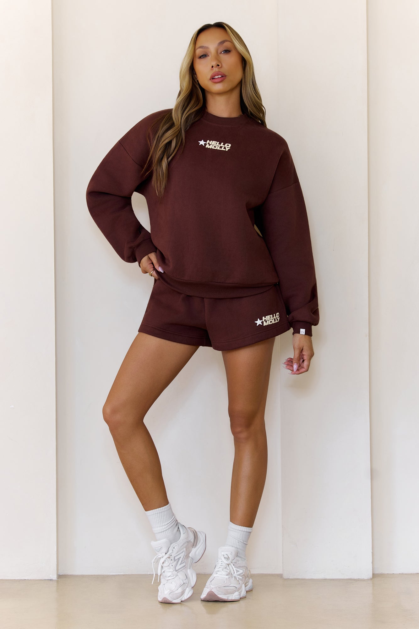 BASE Fleece Round Neck Sweatshirt Brown