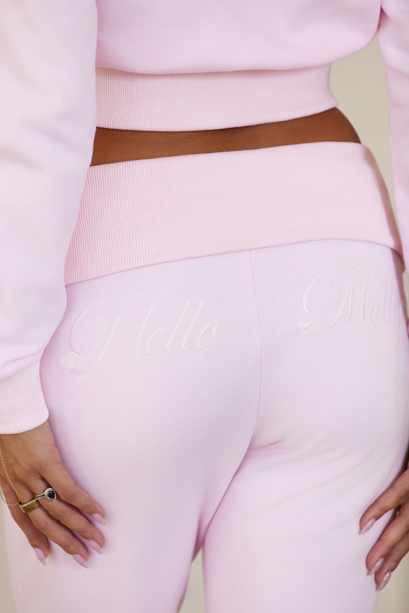 BASE Fold Over Waist Sweatpants Pink