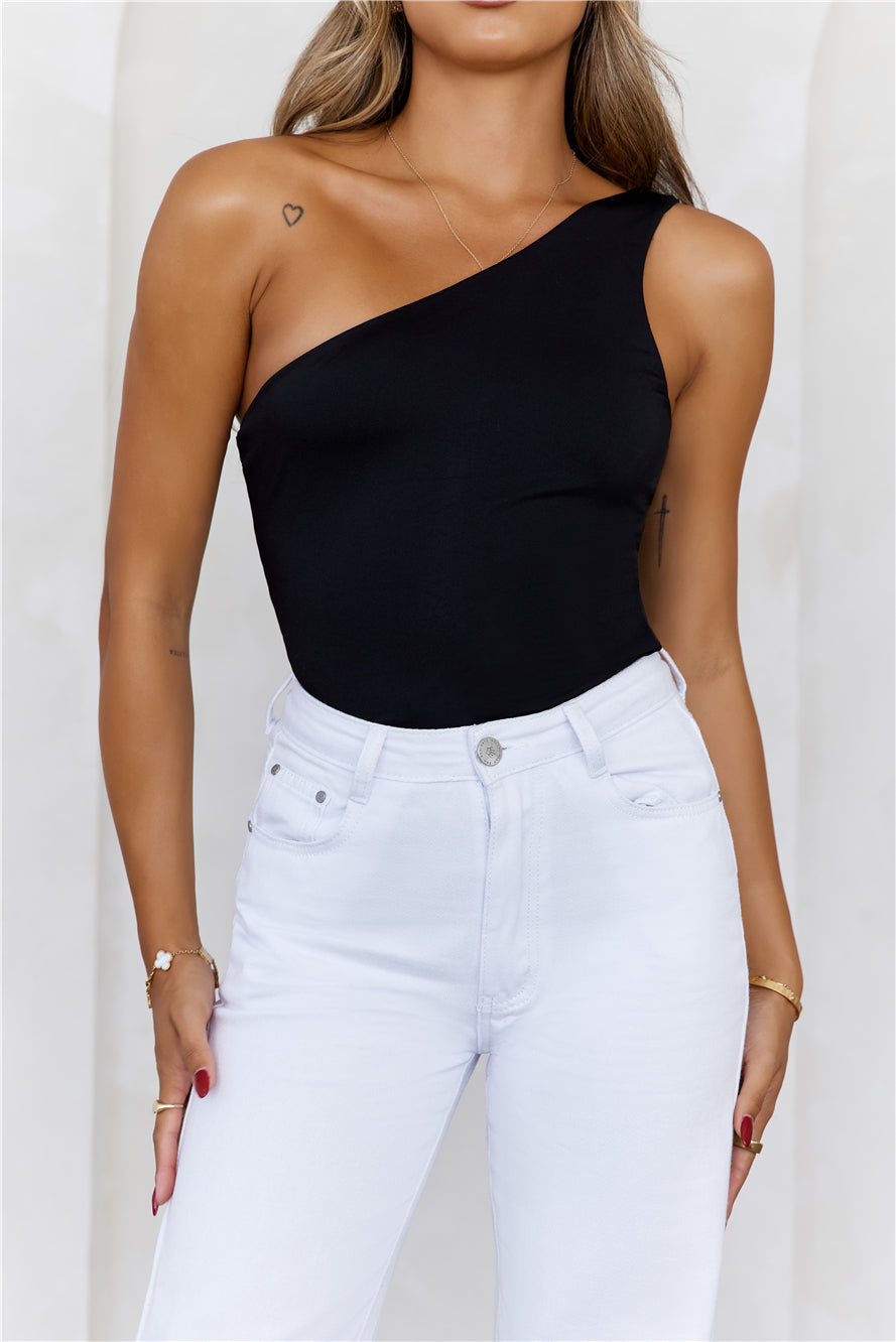 BASE  Best Side One Shoulder Tank Top Black