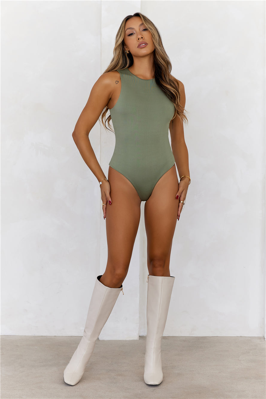 BASE  Repeat After Me Bodysuit Khaki