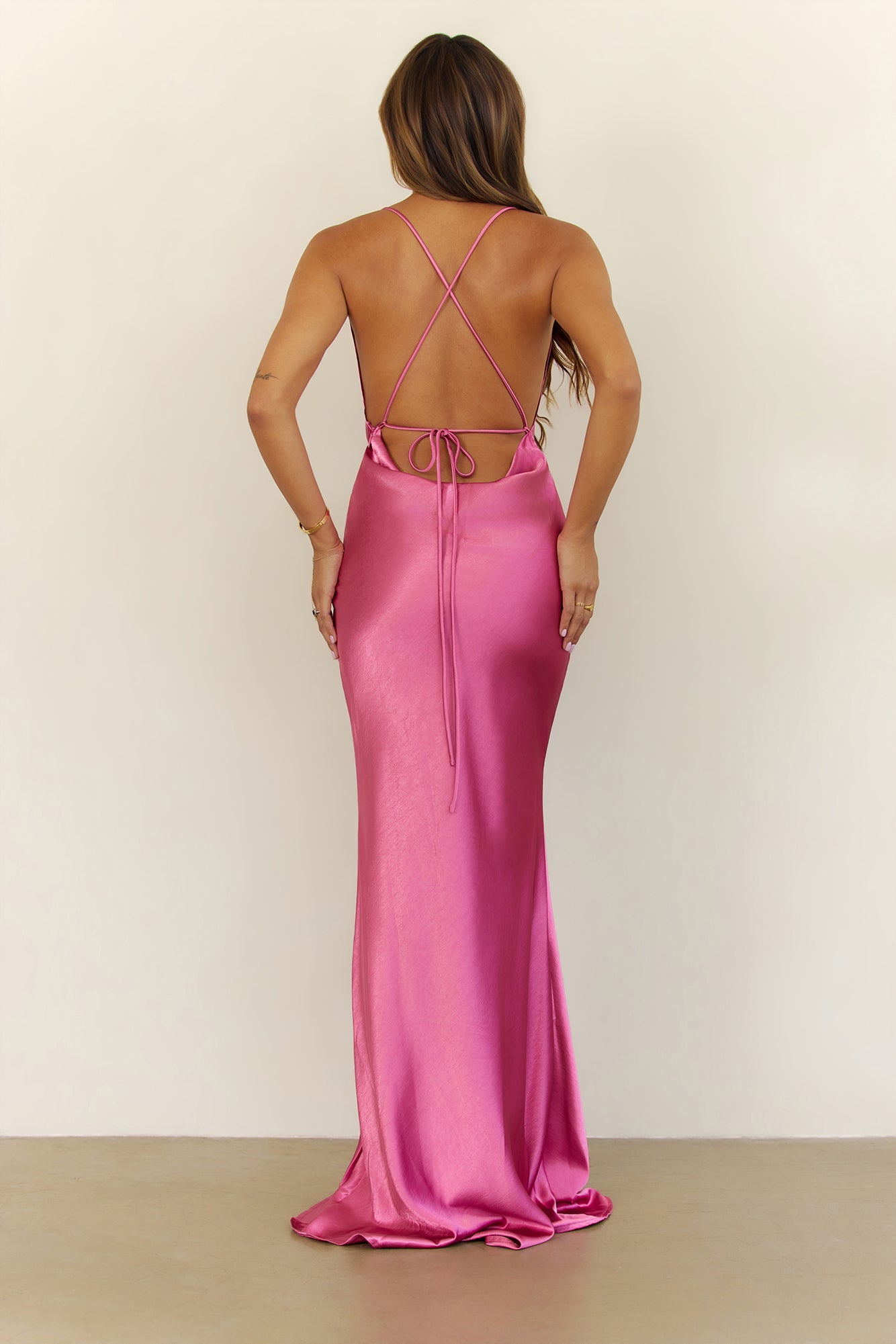 First Class Reverie Satin Maxi Dress Orchid