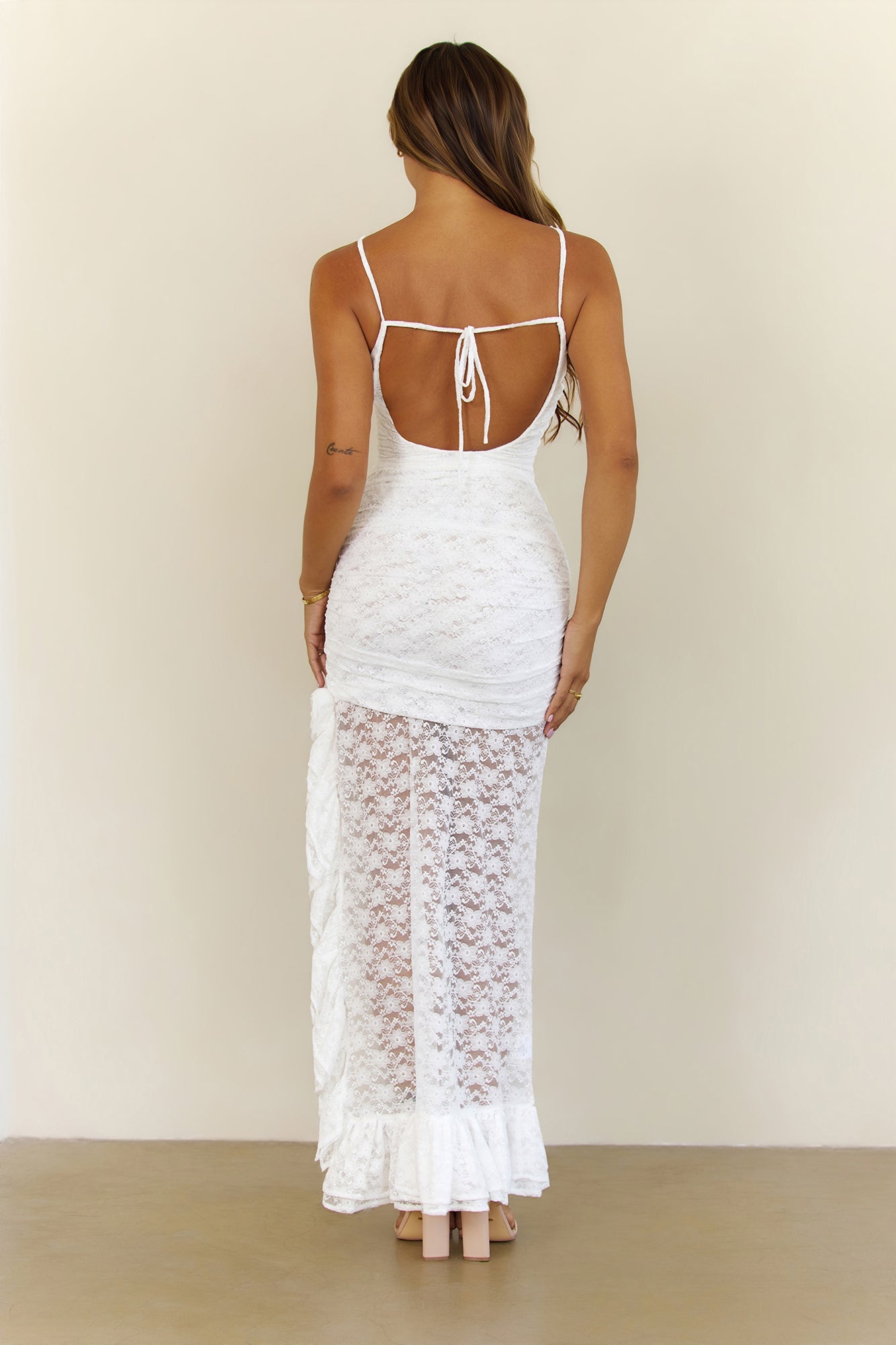 Sunlit Bloom Maxi Dress White