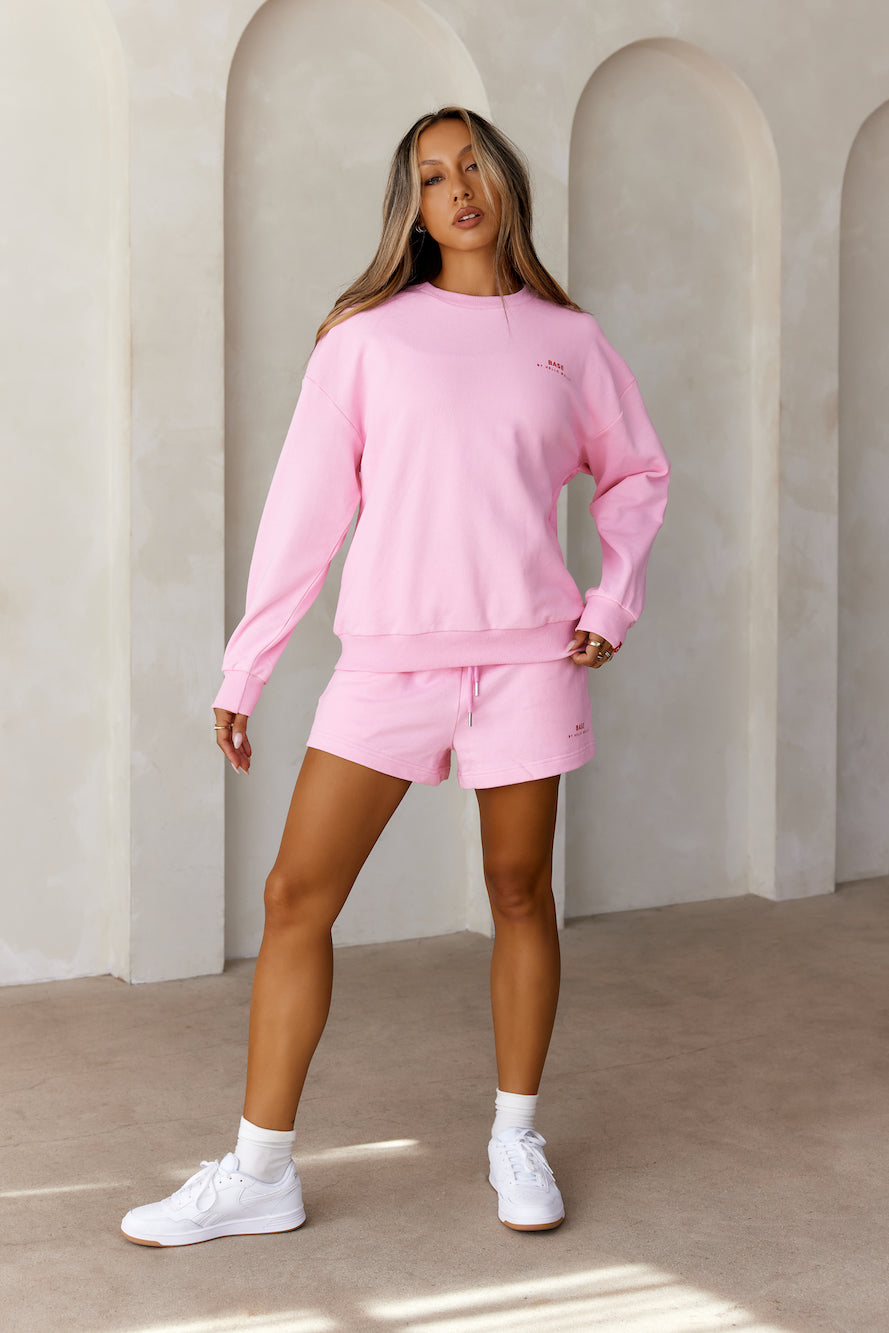 BASE Round Neck Chicago Sweatshirt Pink