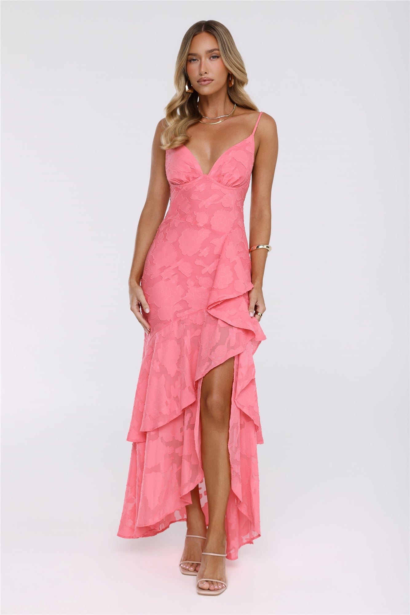 Petal Parade Maxi Dress Coral
