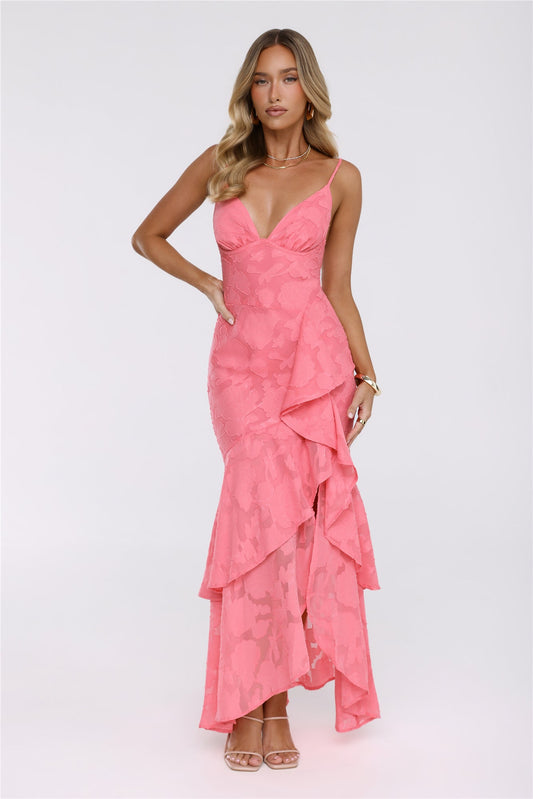 Petal Parade Maxi Dress Coral