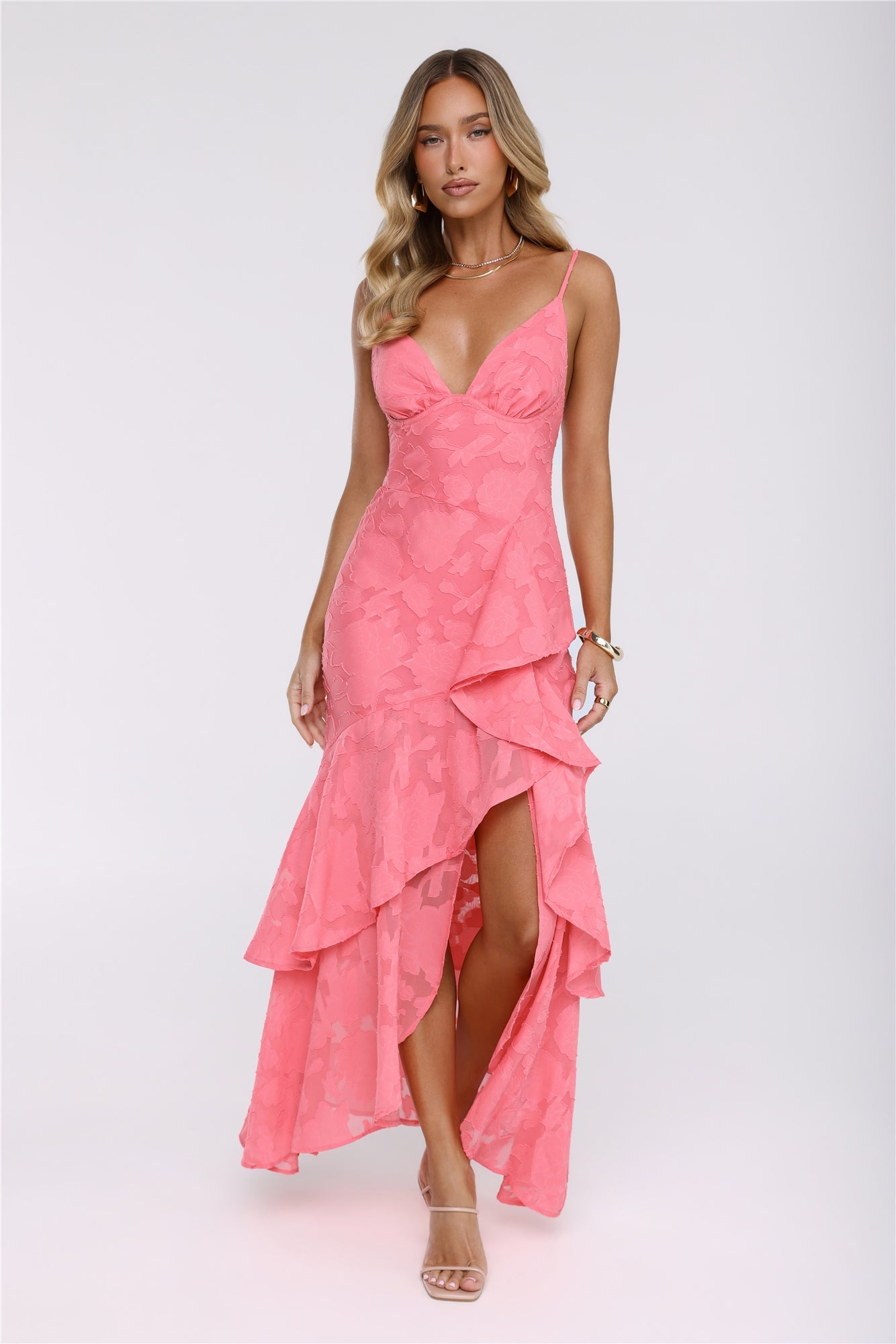 Petal Parade Maxi Dress Coral