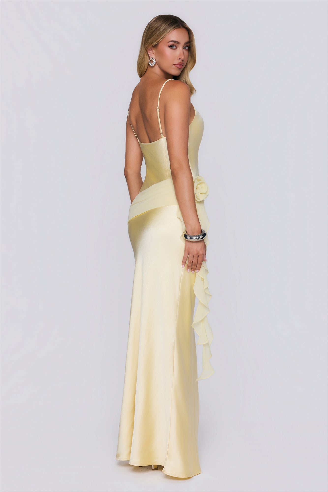 She's A Dream Satin Maxi Dress Yellow