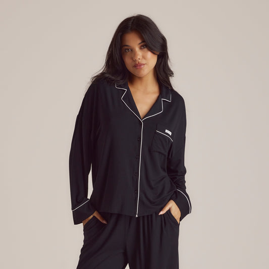 Modal Pyjama Shirt - Black