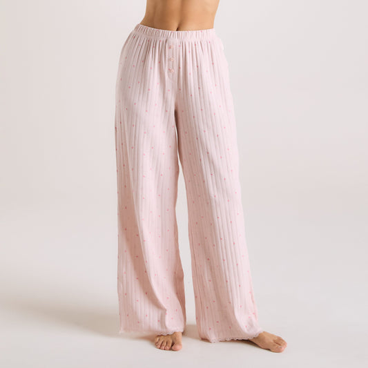 Pointelle Pyjama Bottoms - Pink Floral