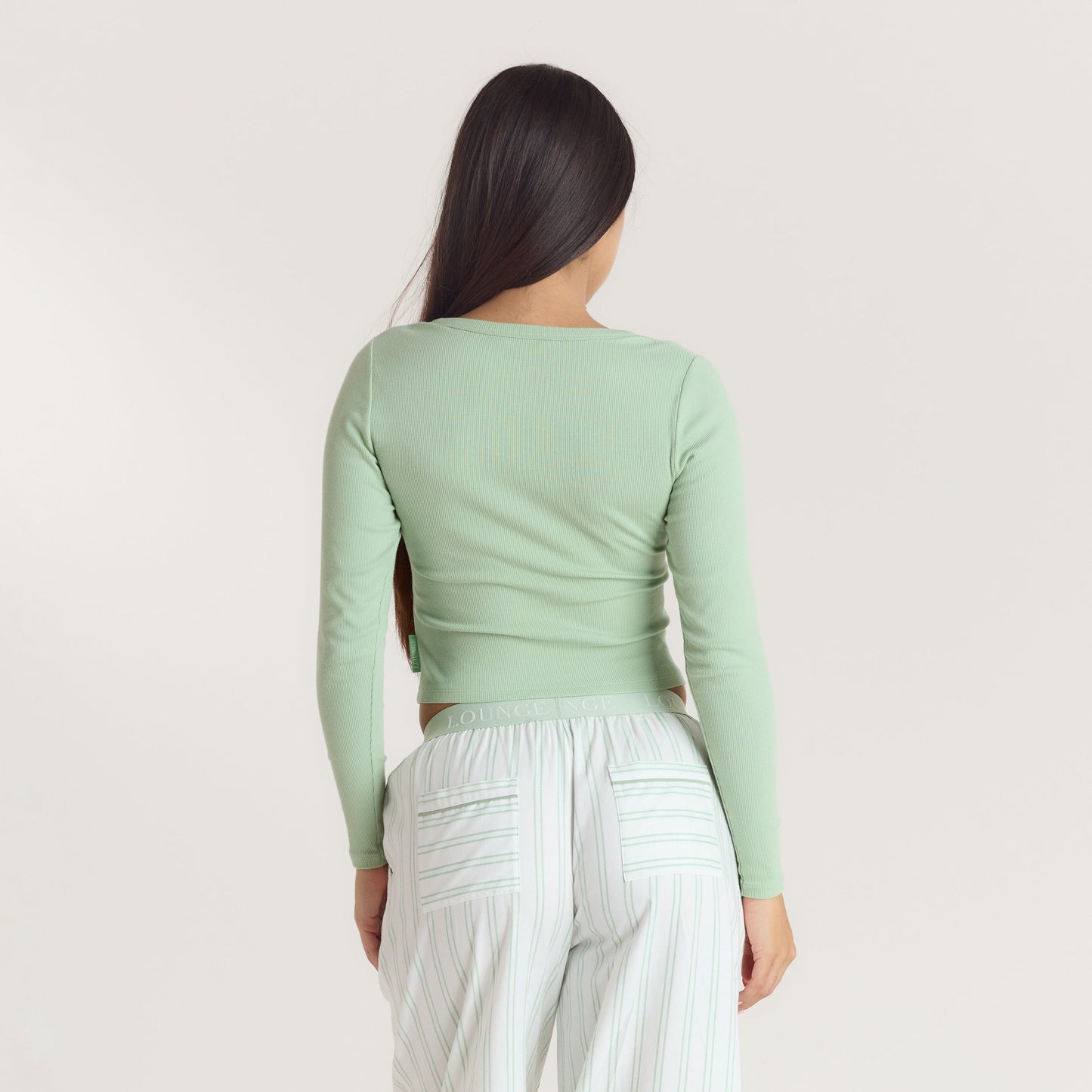 Mistletoe Henley Pyjama Top - Sage