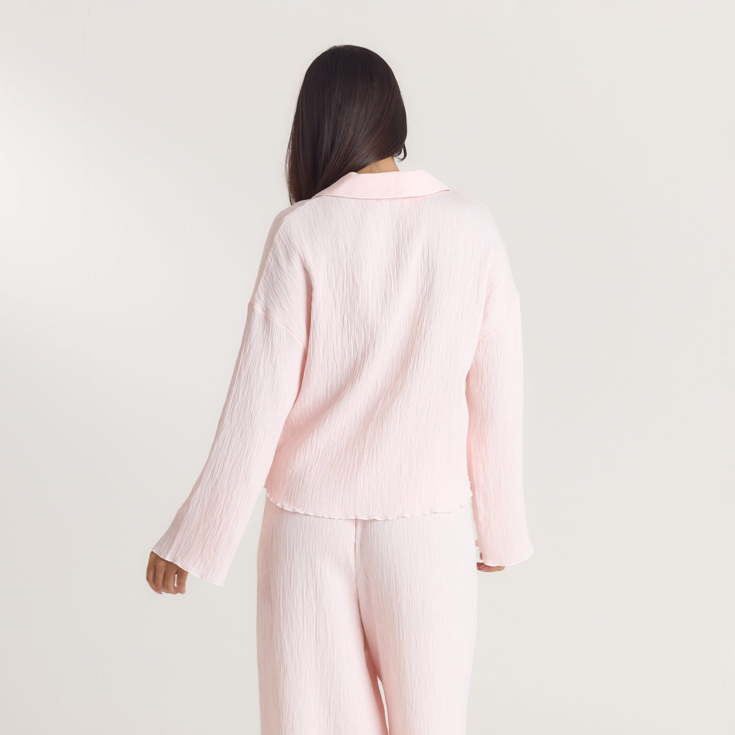 Crinkle Pyjama Shirt - Pink