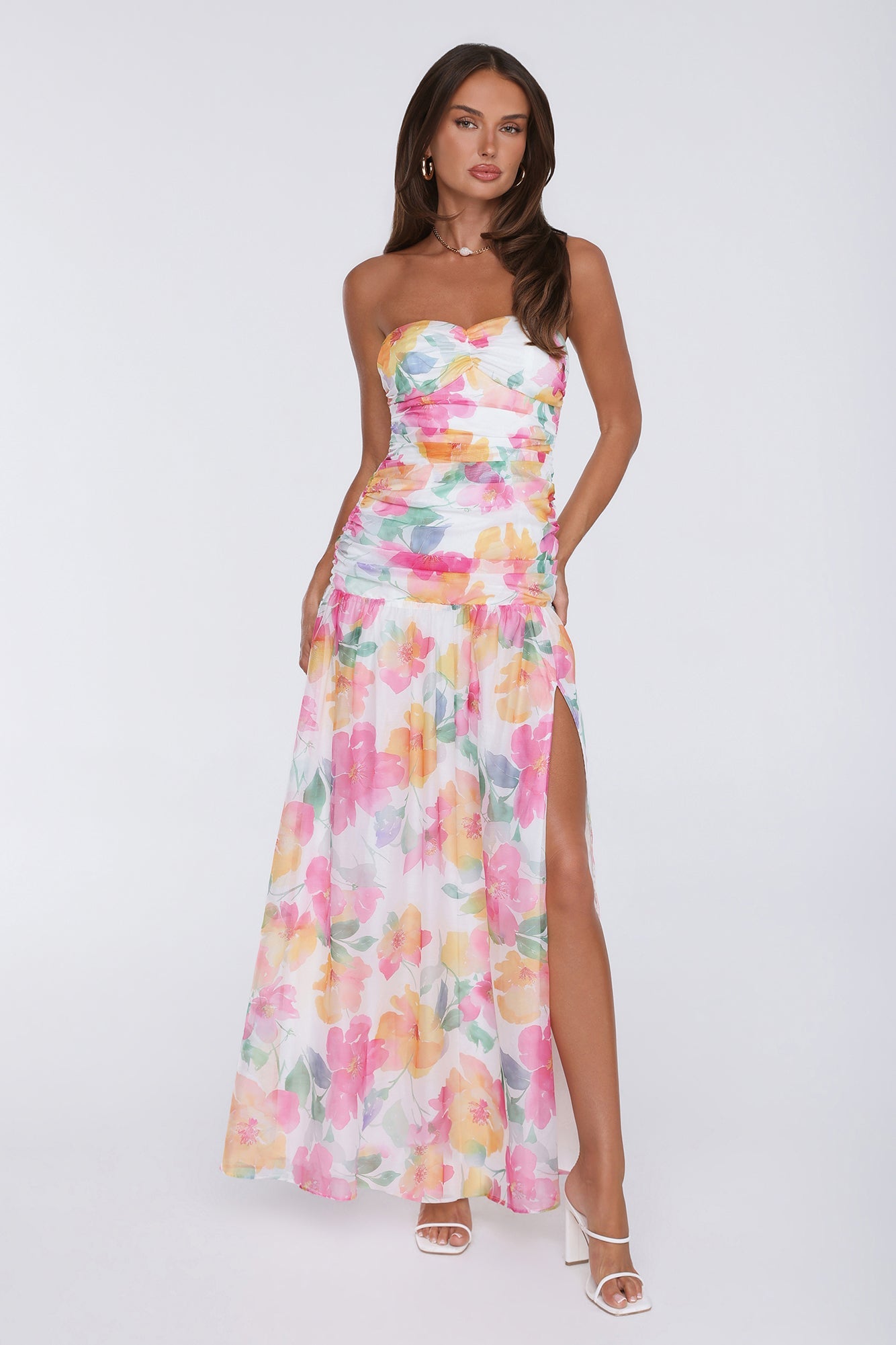 Pretty Much Perfect Strapless Maxi Dress Pink