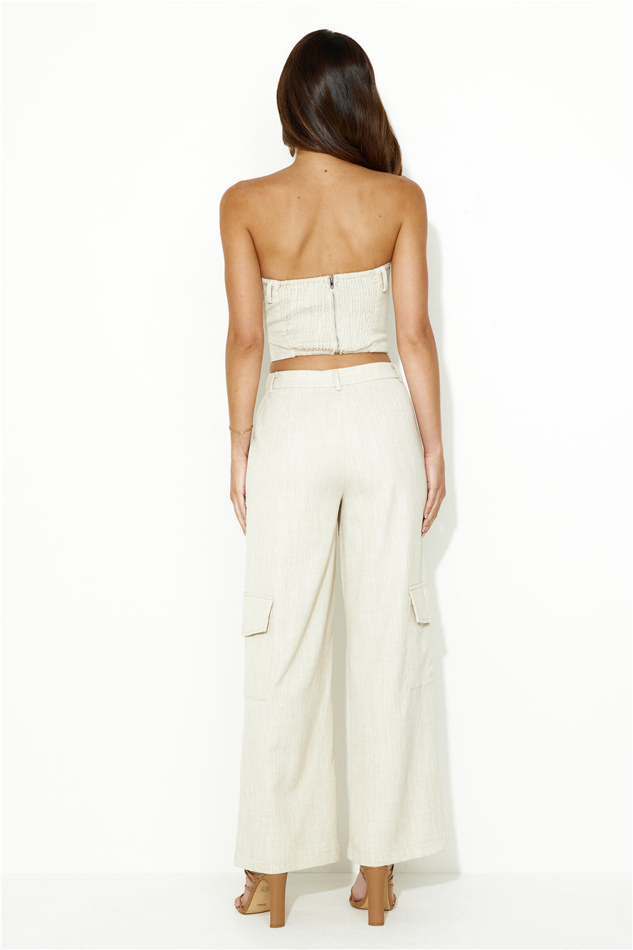 Moved In Wide Leg Pants Beige