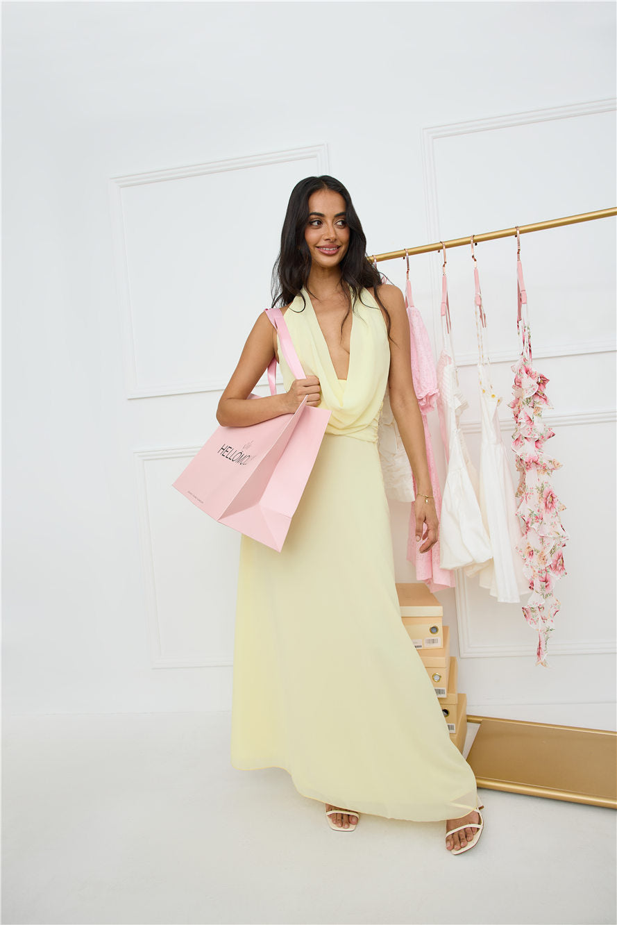 Trixie Halter Maxi Dress Yellow