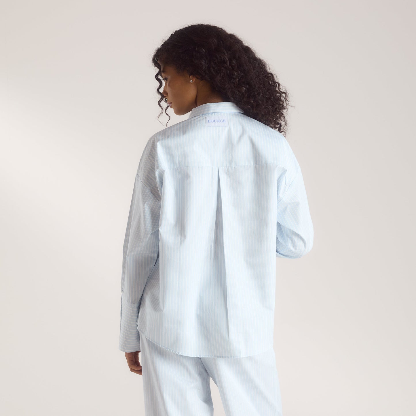 Bloom & Stripe Pyjama Shirt - Blue