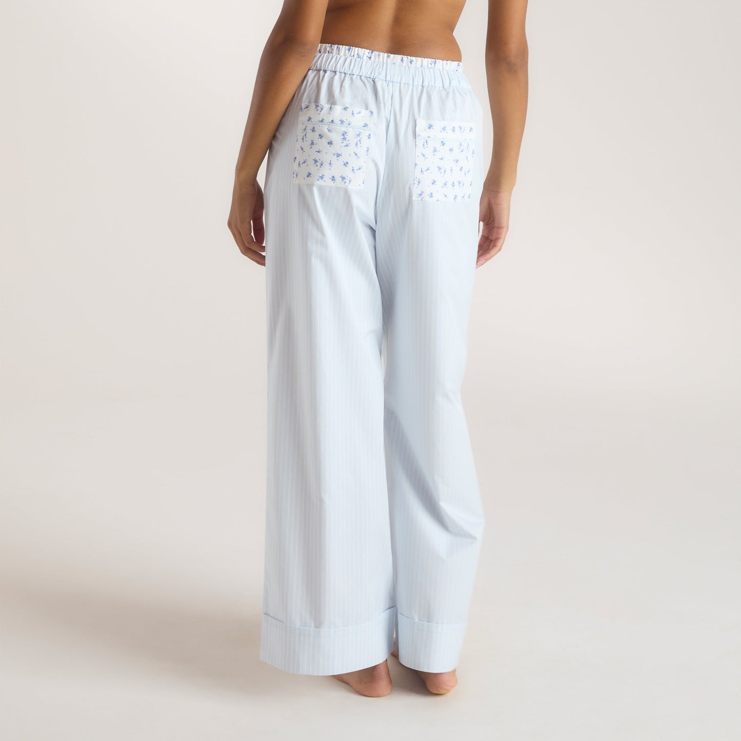 Bloom & Stripe Pyjama Bottoms - Blue