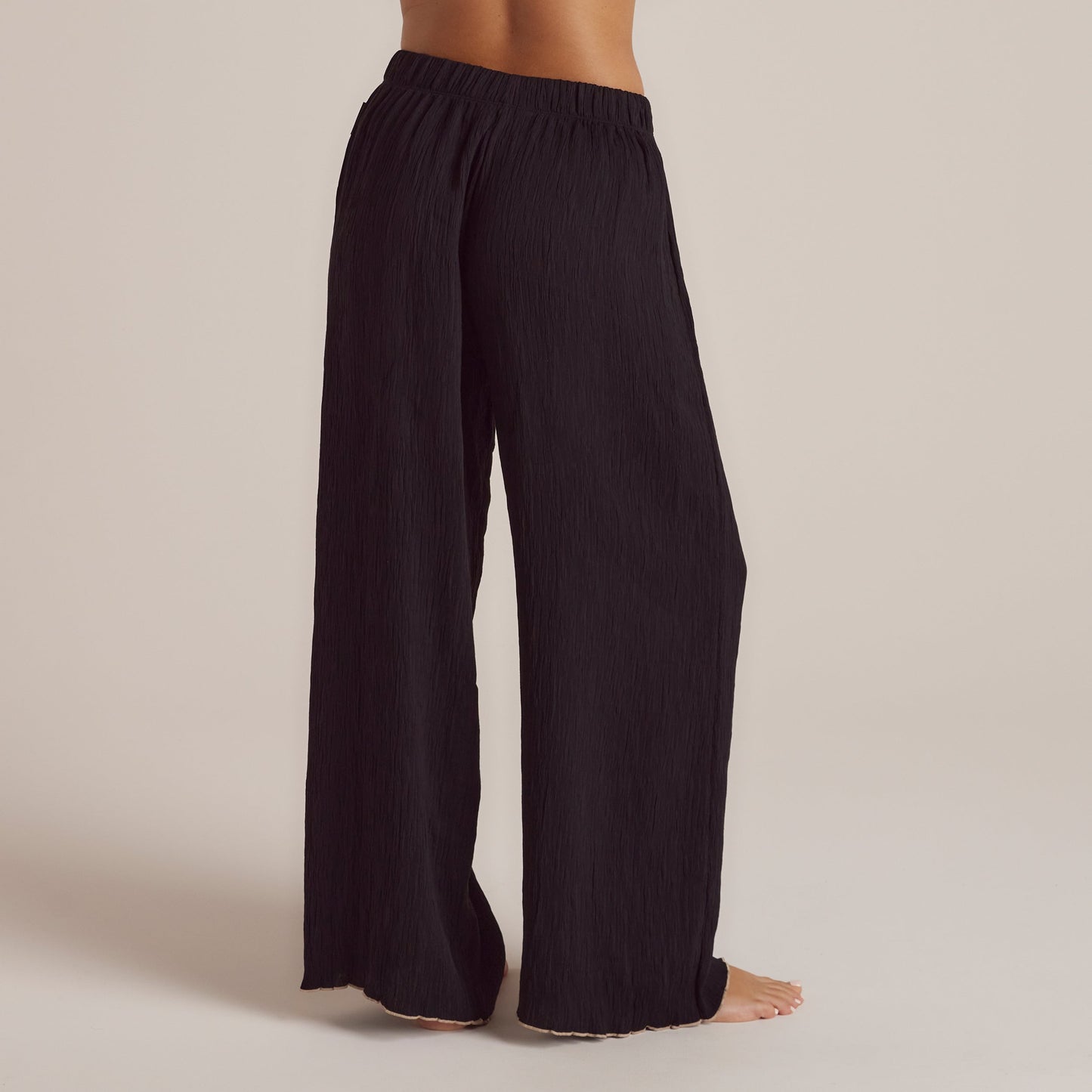 Crinkle Pyjama Bottoms - Black