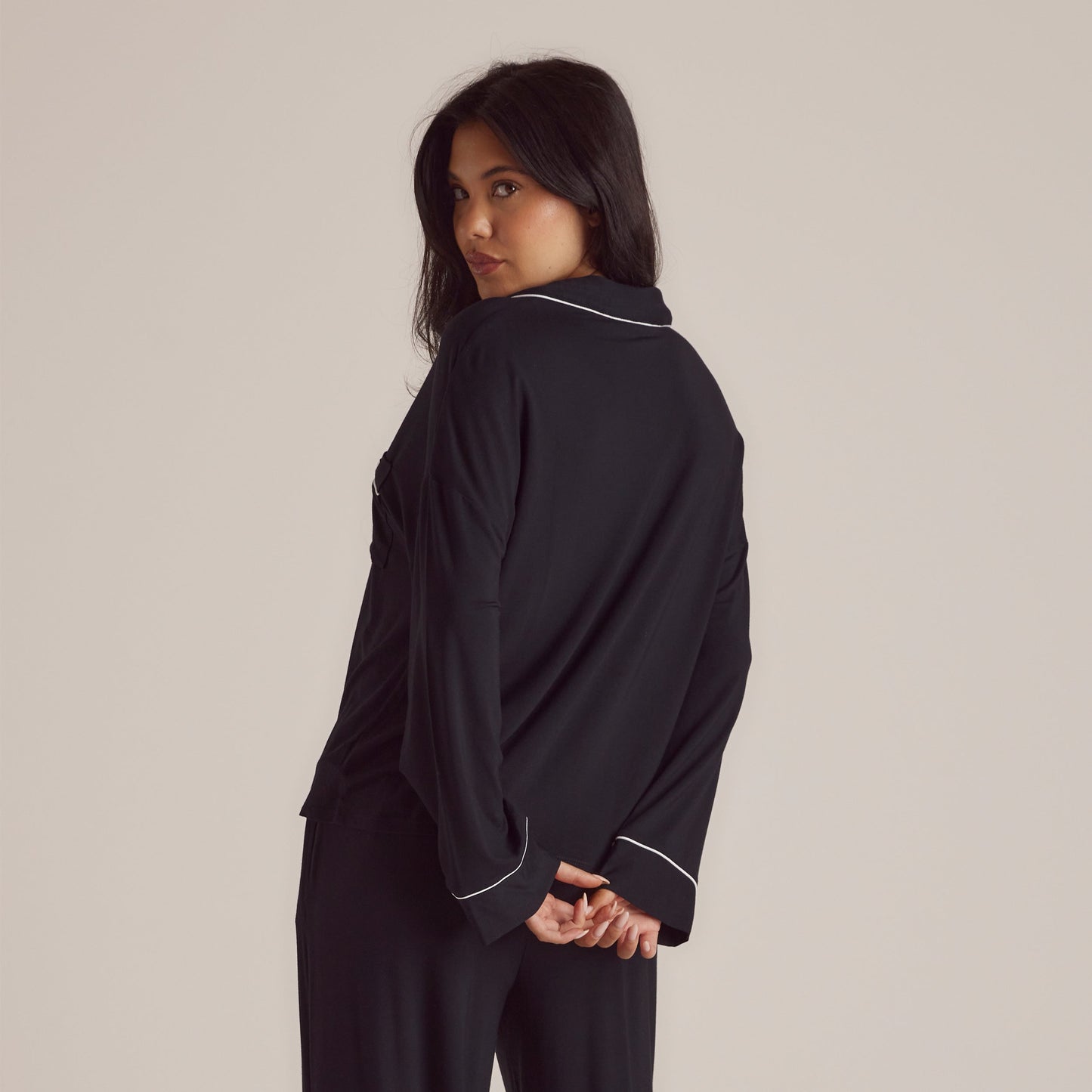 Modal Pyjama Shirt - Black