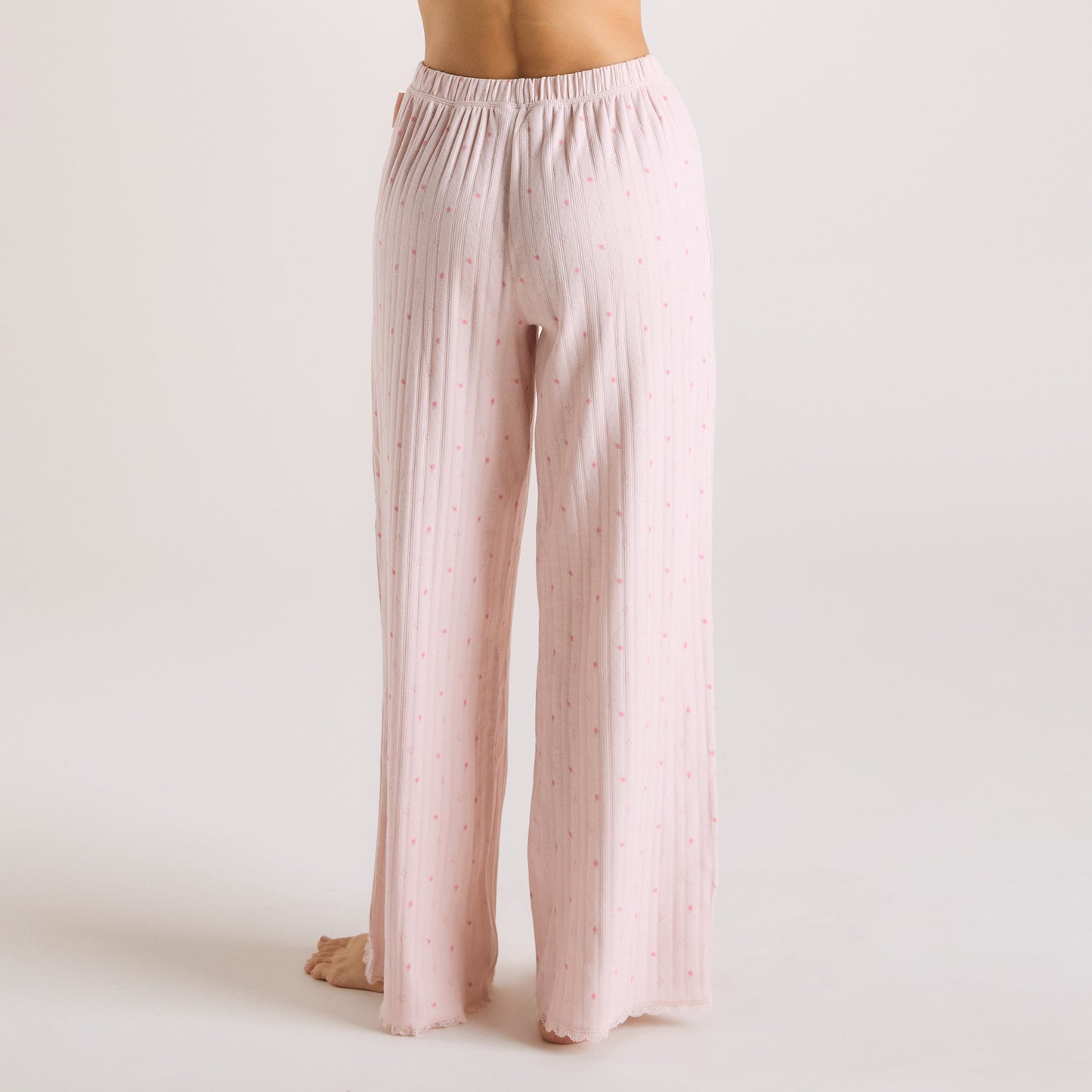 Pointelle Pyjama Bottoms - Pink Floral