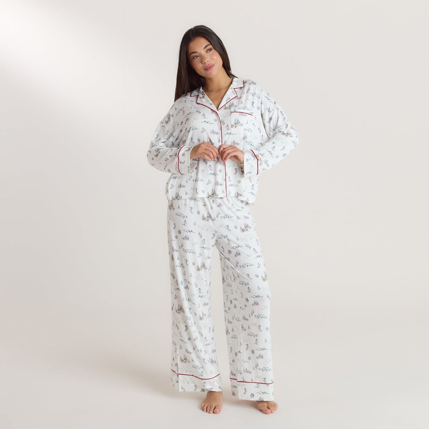 Alpine Dreams Pyjama Shirt - Ski Print